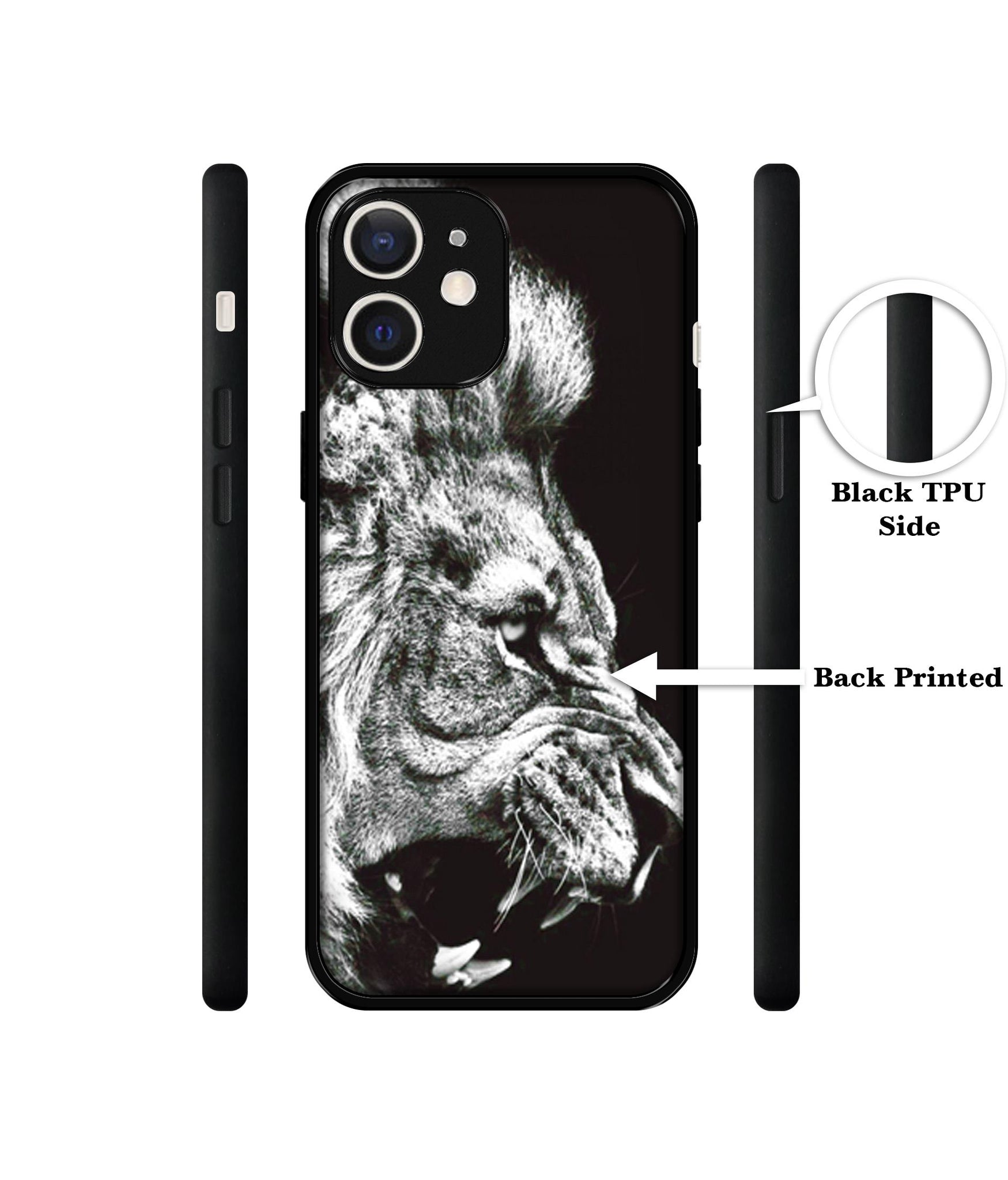 Angry Lion Design Designer 2D Printed Back Case Cover for Apple iPhone 12 Mini