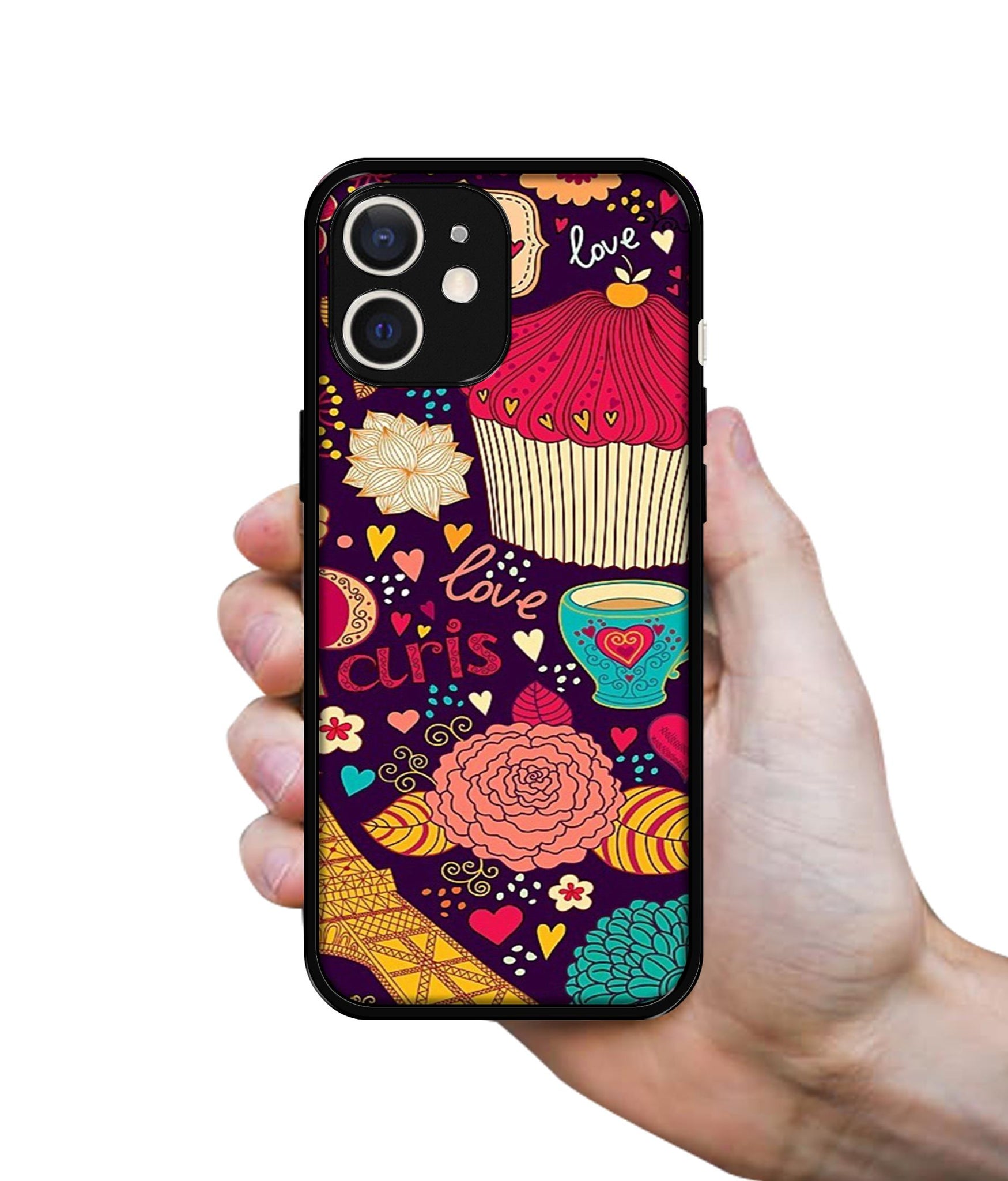 Paris Flower Love Design Designer 2D Printed Back Case Cover for Apple iPhone 12 Mini