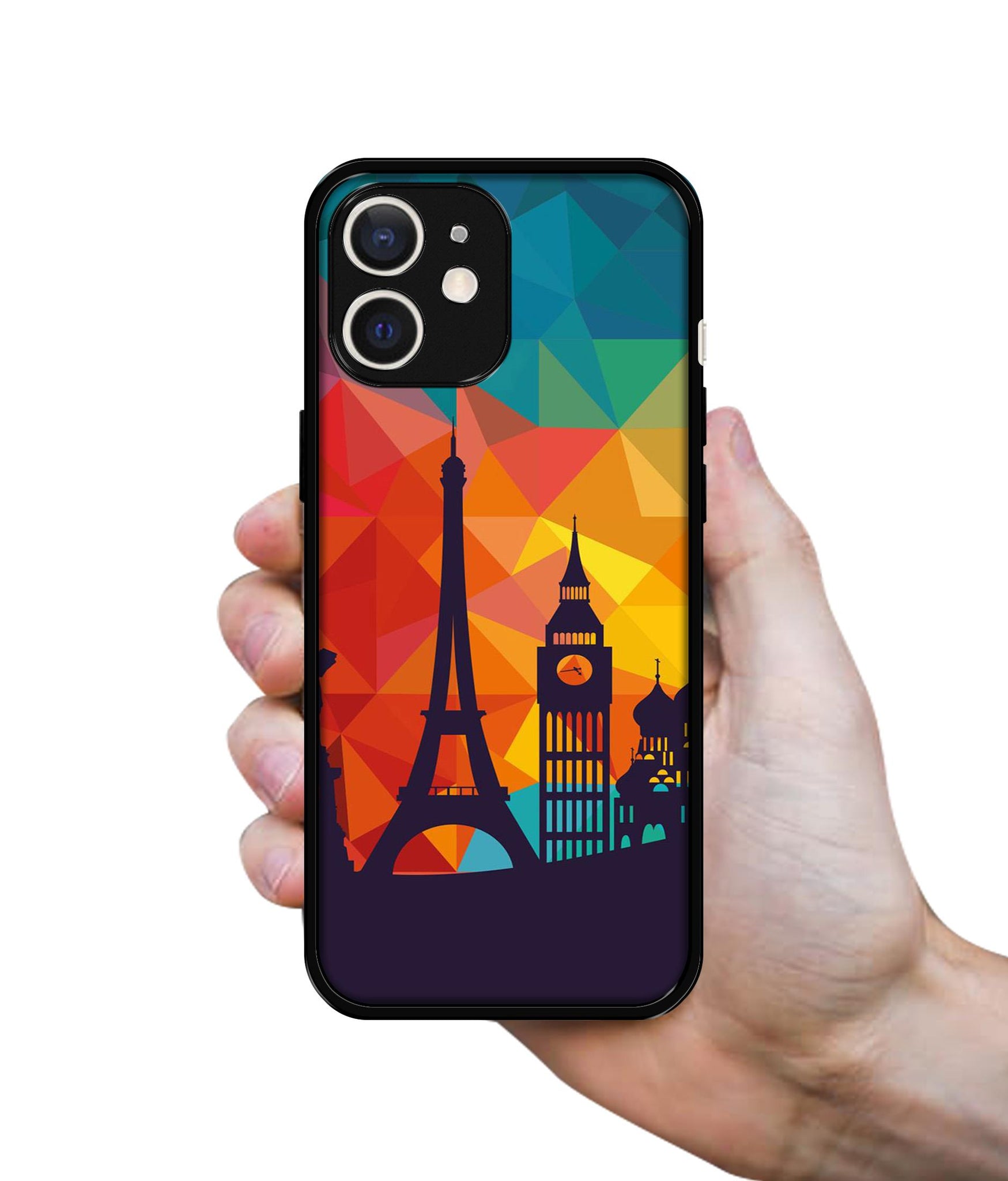 Colored Paris Design Designer 2D Printed Back Case Cover for Apple iPhone 12 Mini