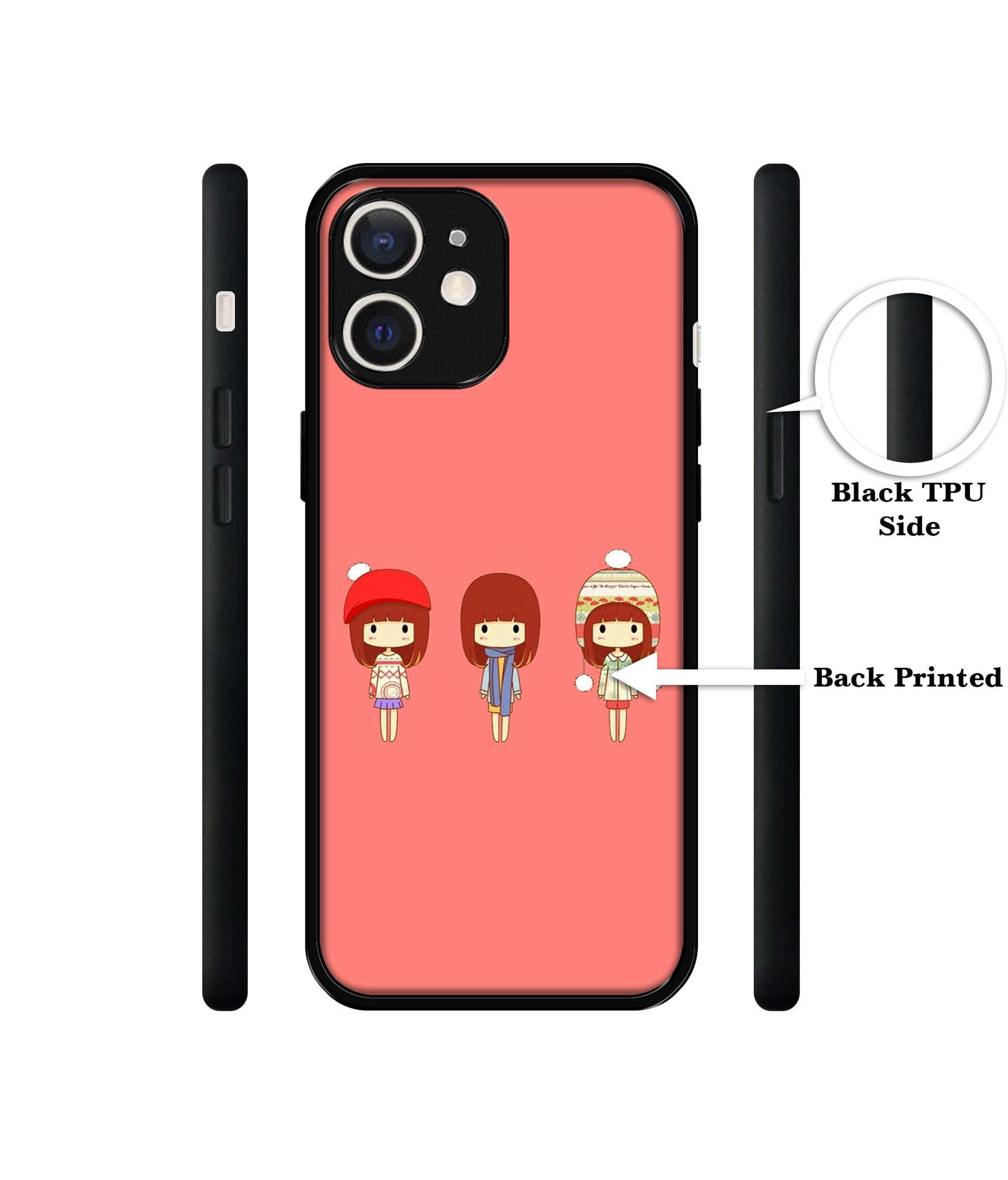 Cute Girls Design Designer 2D Printed Back Case Cover for Apple iPhone 12 Mini