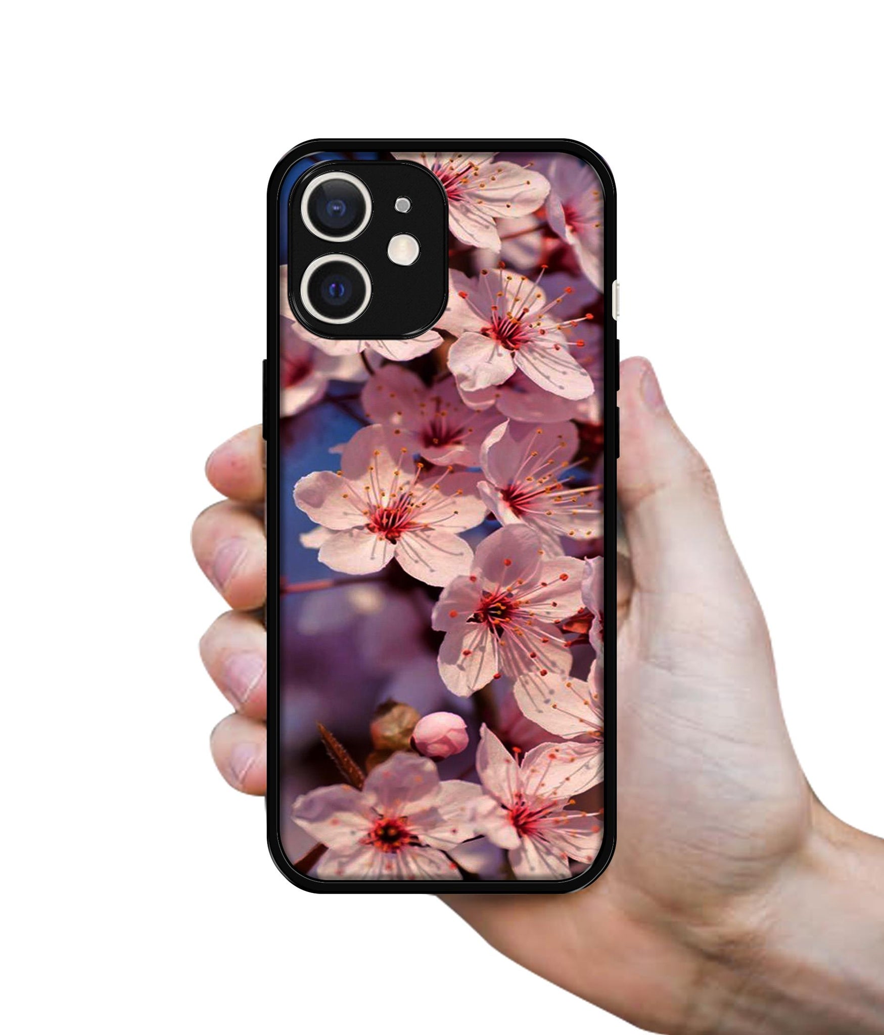 Pink Flowers Pattern Design Designer 2D Printed Back Case Cover for Apple iPhone 12 Mini