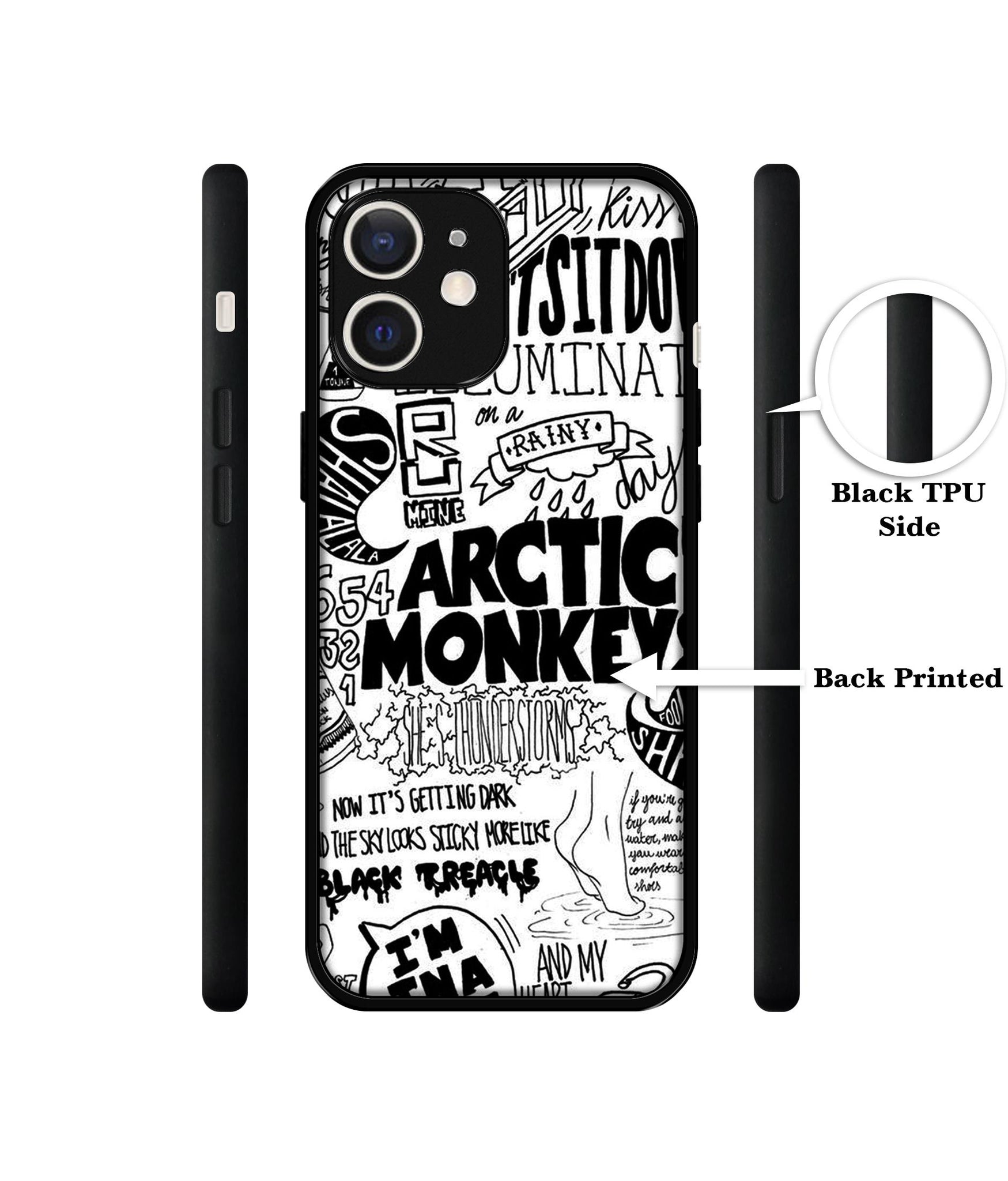 Arctic Monkeys Pattern Design Designer 2D Printed Back Case Cover for Apple iPhone 12 Mini