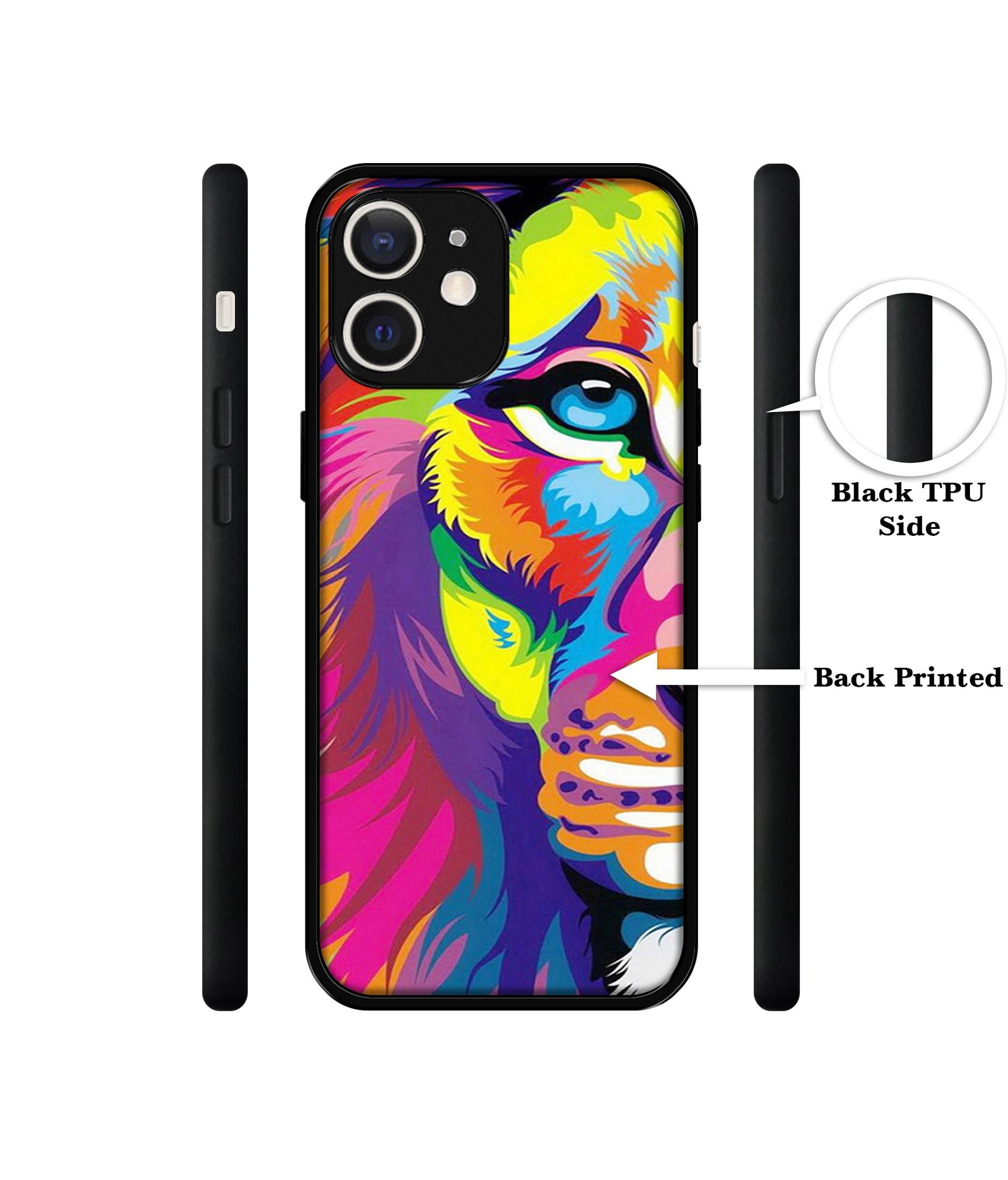 Lion Design Designer 2D Printed Back Case Cover for Apple iPhone 12 Mini