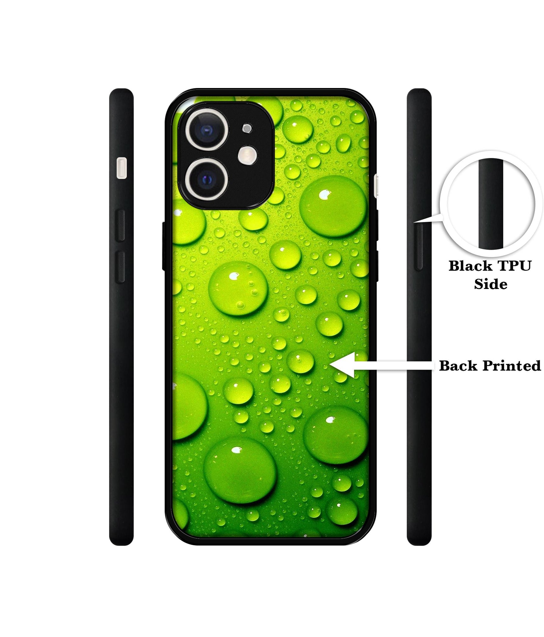 Green Bubbles Design Designer 2D Printed Back Case Cover for Apple iPhone 12 Mini