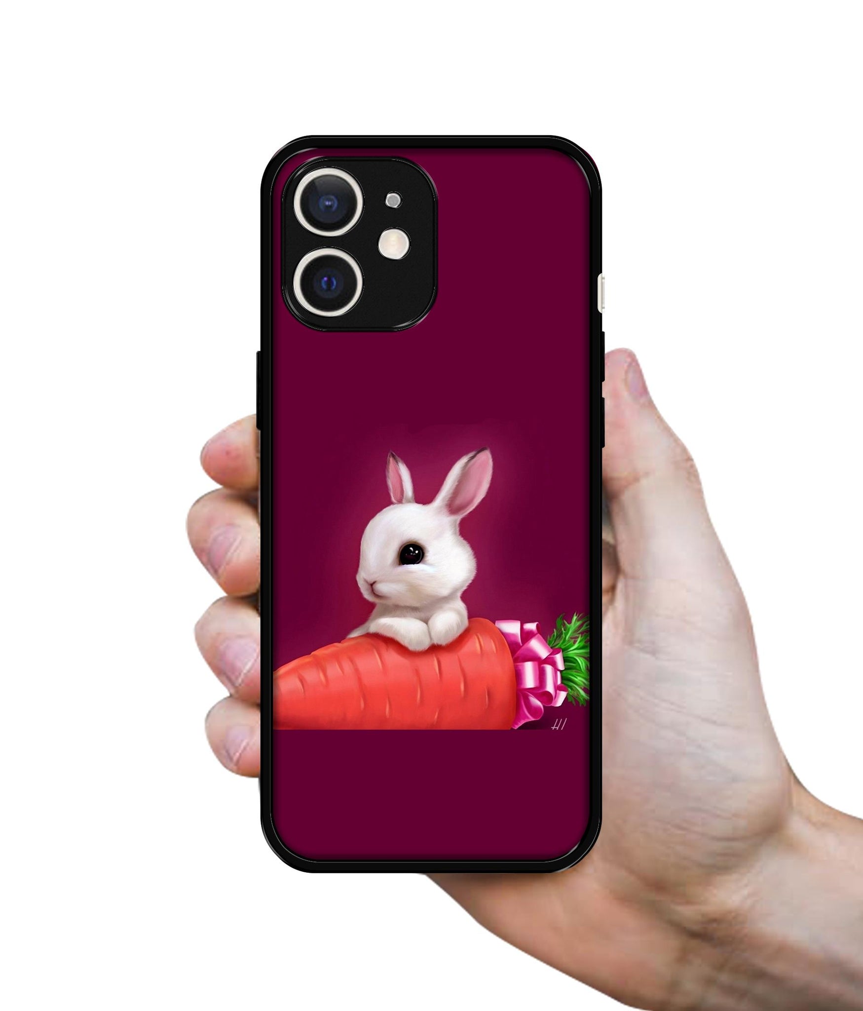 Bunny With Carrot Design Designer 2D Printed Back Case Cover for Apple iPhone 12 Mini