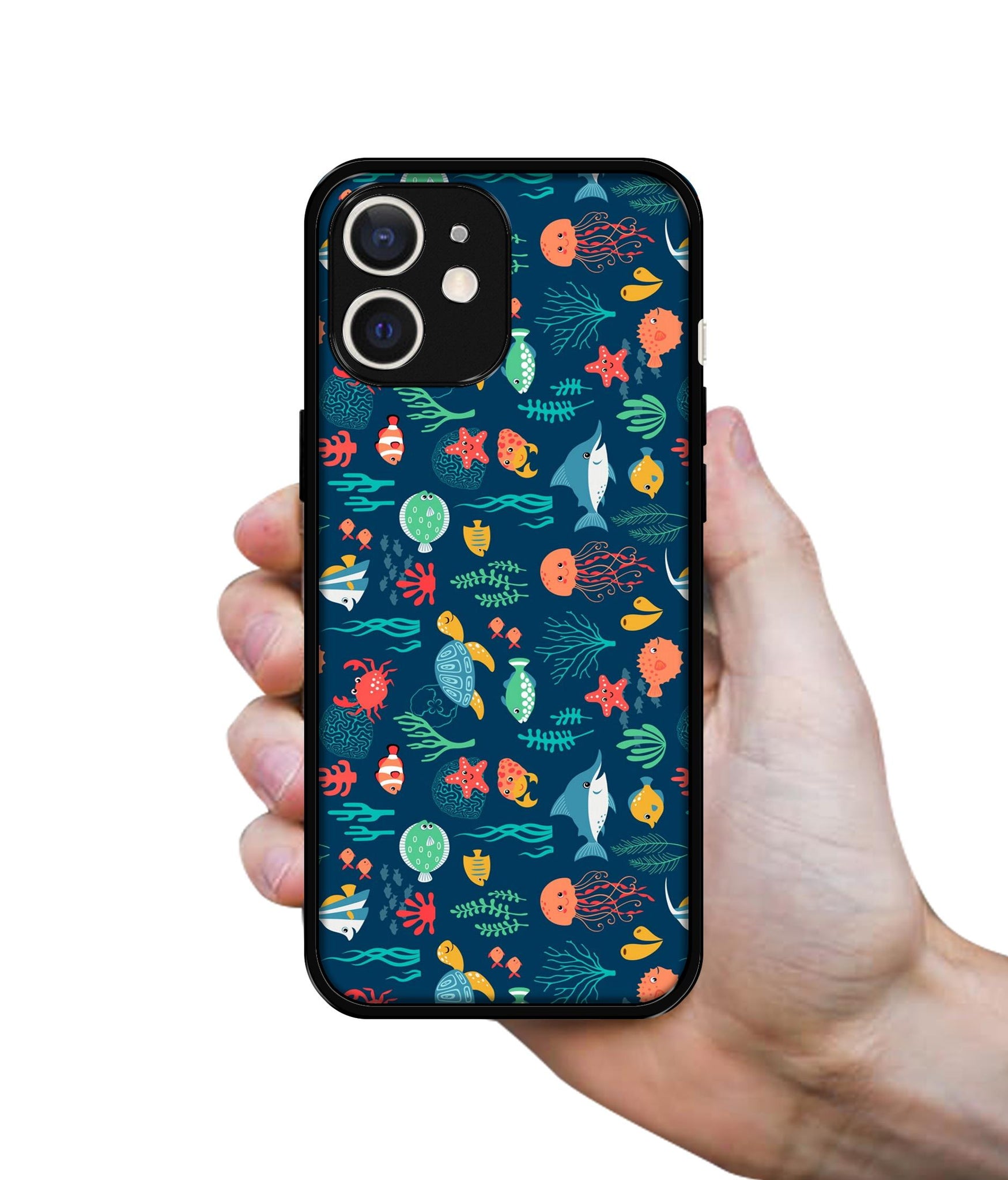 Aquarium Texture Design Designer 2D Printed Back Case Cover for Apple iPhone 12 Mini