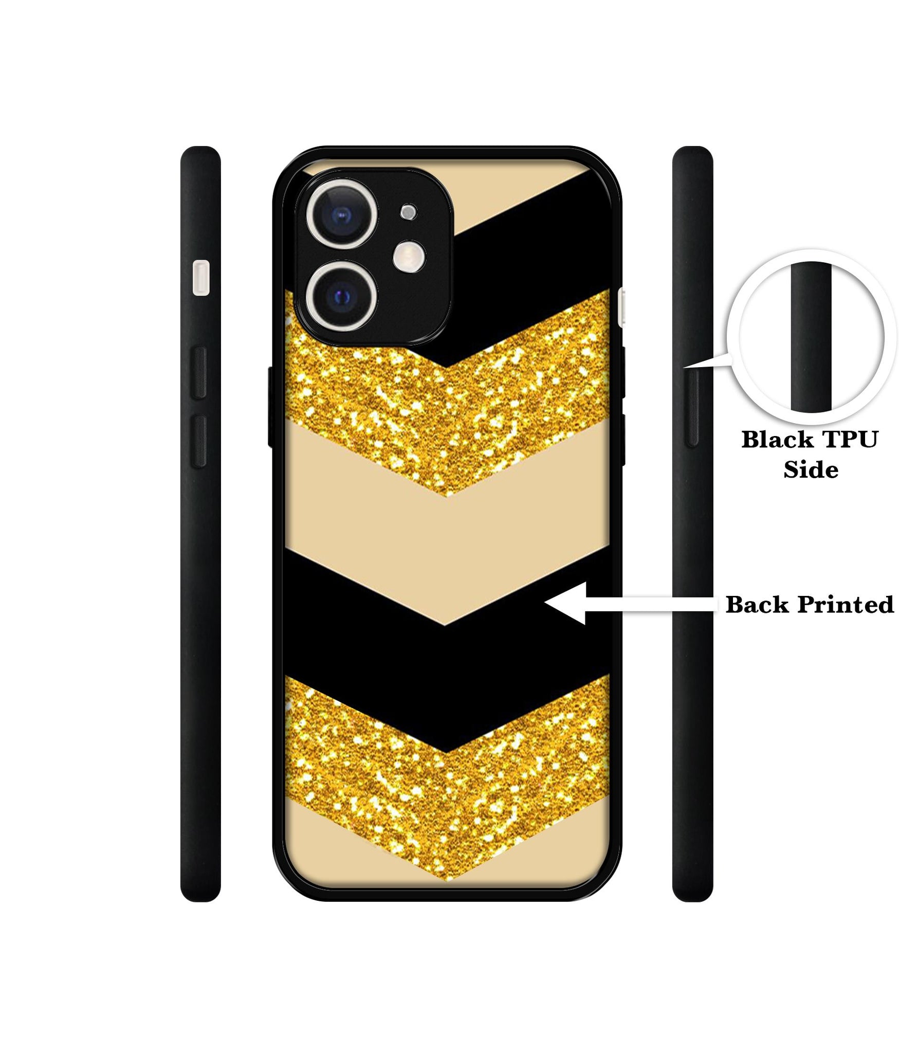 Black & Gold Design Designer 2D Printed Back Case Cover for Apple iPhone 12 Mini