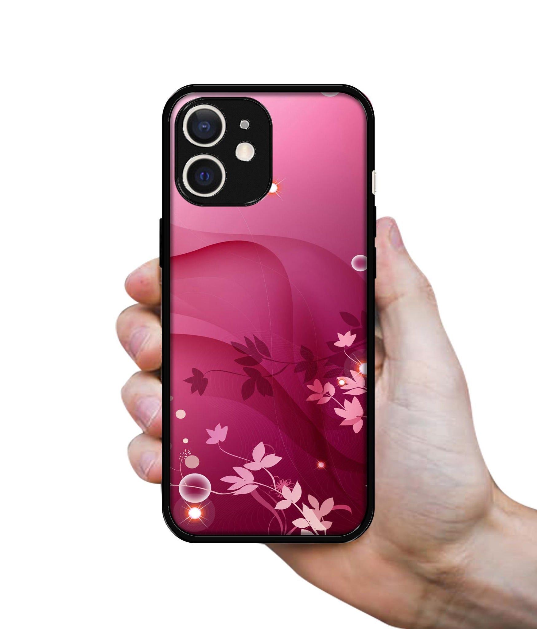 Pink Abstract Design Designer 2D Printed Back Case Cover for Apple iPhone 12 Mini