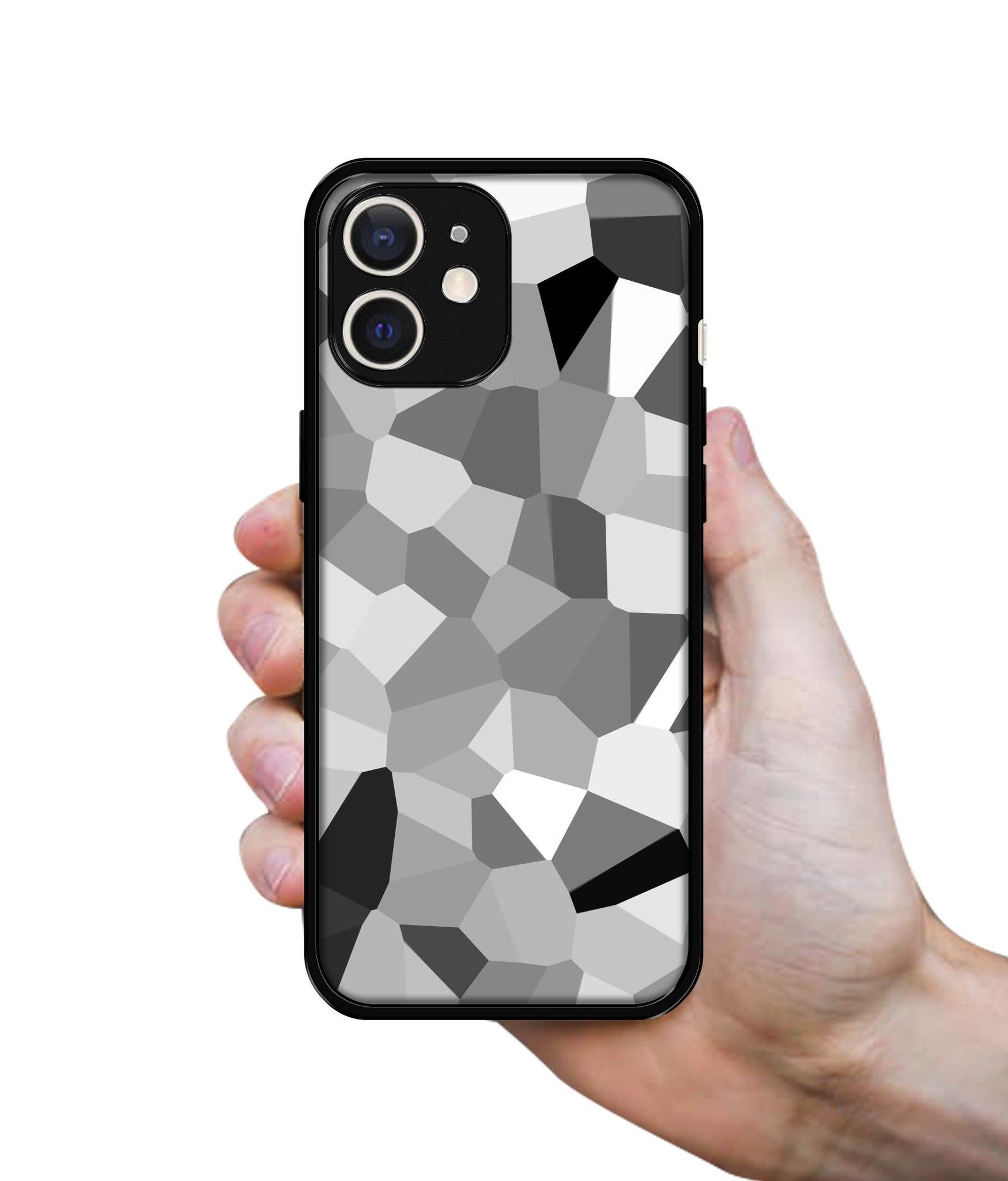 Black & White Mathematical Shape Design Designer 2D Printed Back Case Cover for Apple iPhone 12 Mini