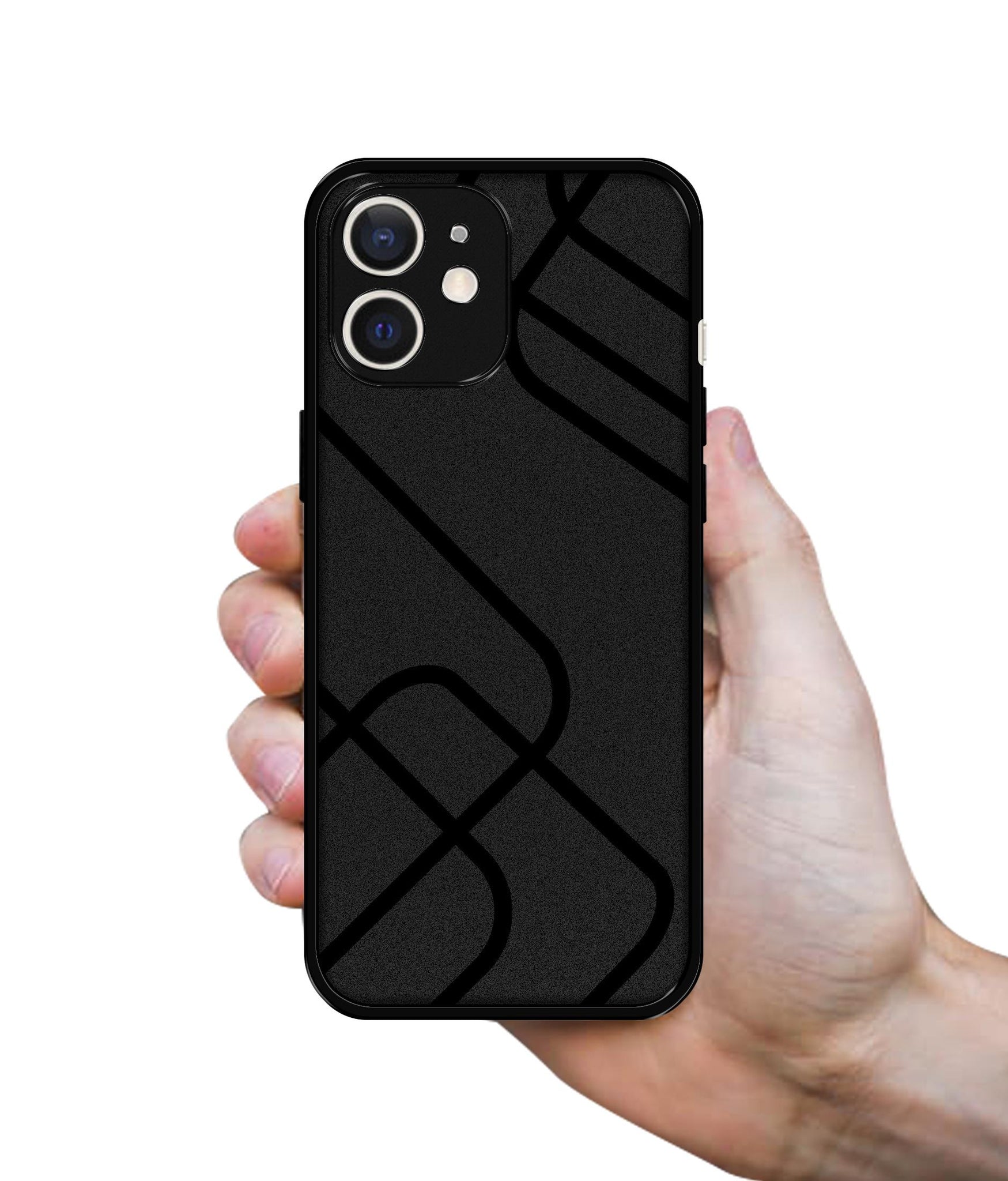 Zig-Zag Black Line Design Designer 2D Printed Back Case Cover for Apple iPhone 12 Mini