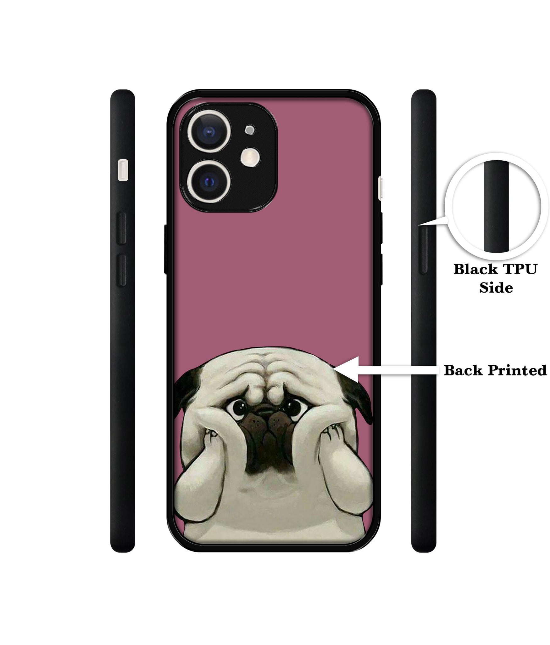 Cute Pug Holding Big Cheeks Design Designer 2D Printed Back Case Cover for Apple iPhone 12 Mini