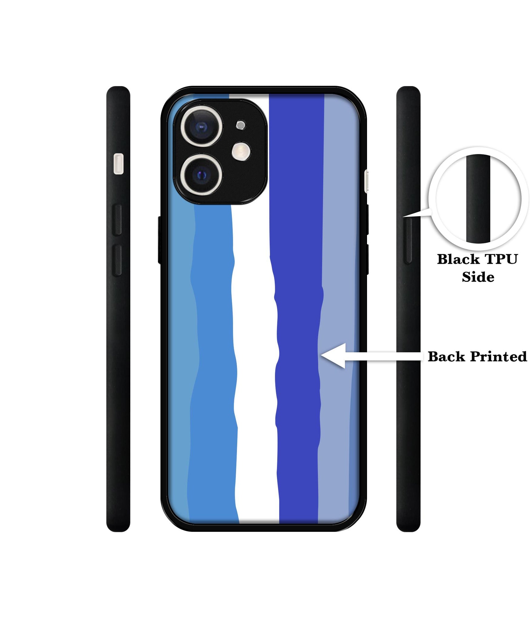 Blue Stripes Rainbow Design Designer 2D Printed Back Case Cover for Apple iPhone 12 Mini