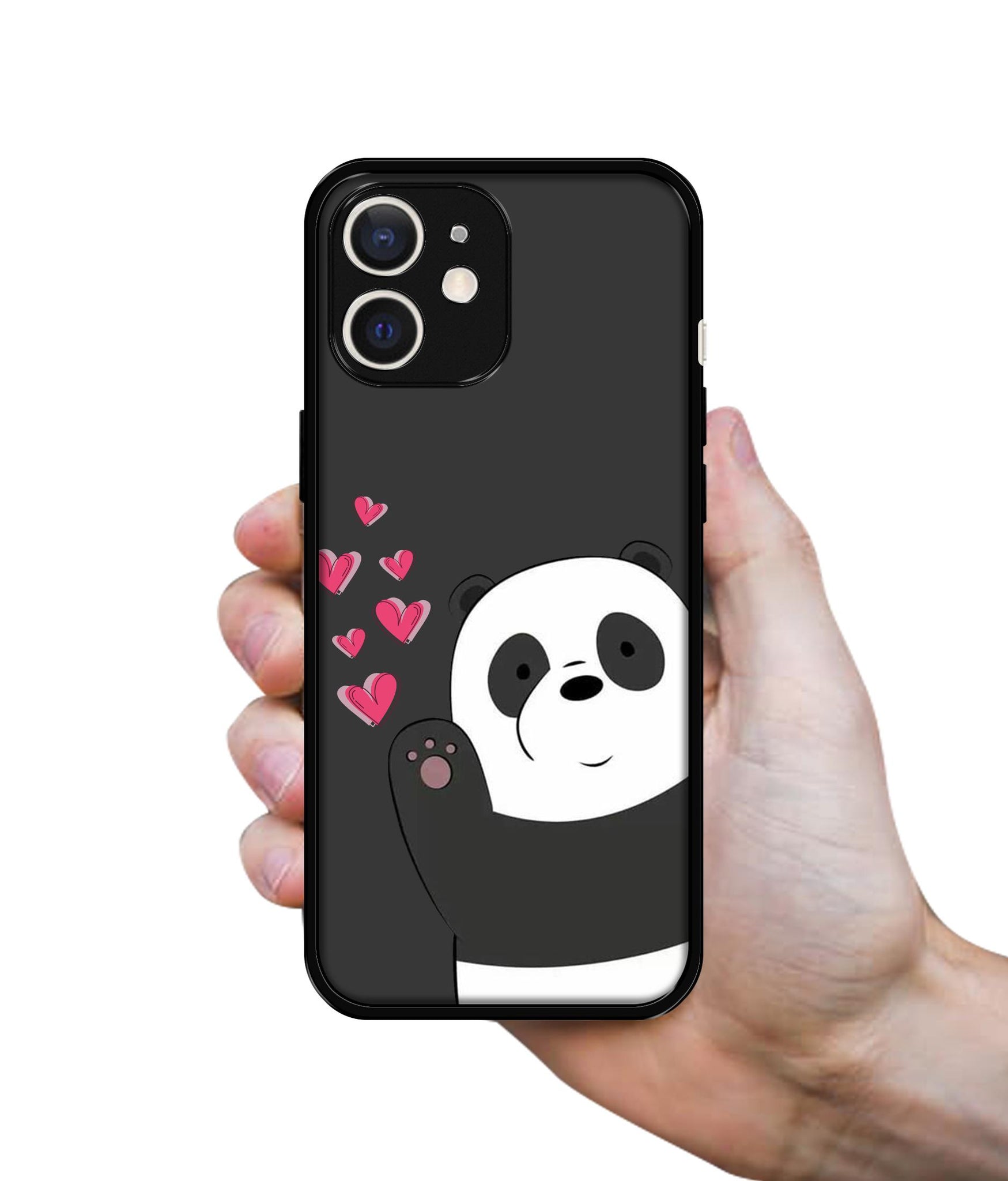 Love Panda Design Designer 2D Printed Back Case Cover for Apple iPhone 12 Mini