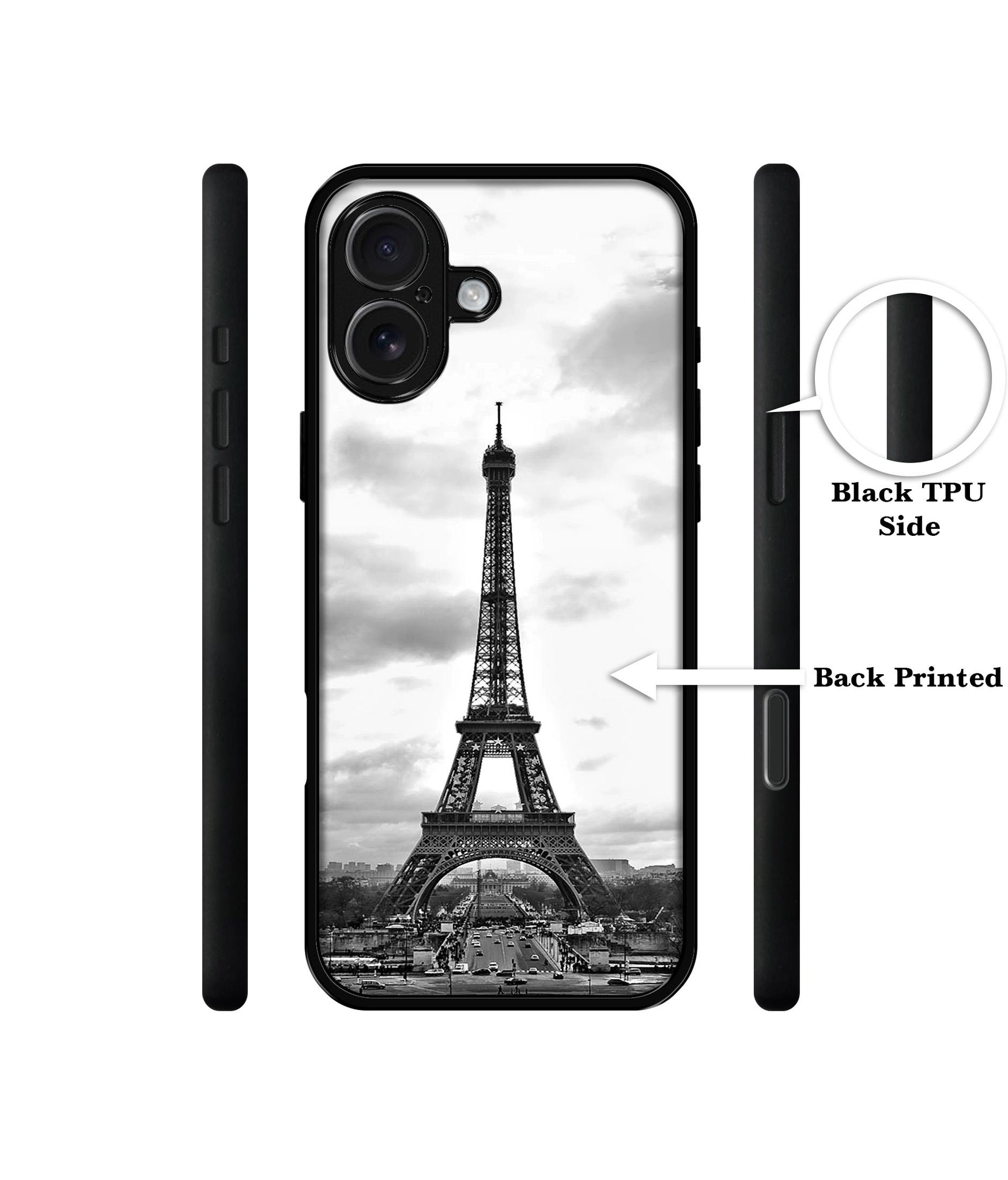 Eiffel Tower Design Designer 2D Printed Back Case Cover for Apple iPhone 16 Plus