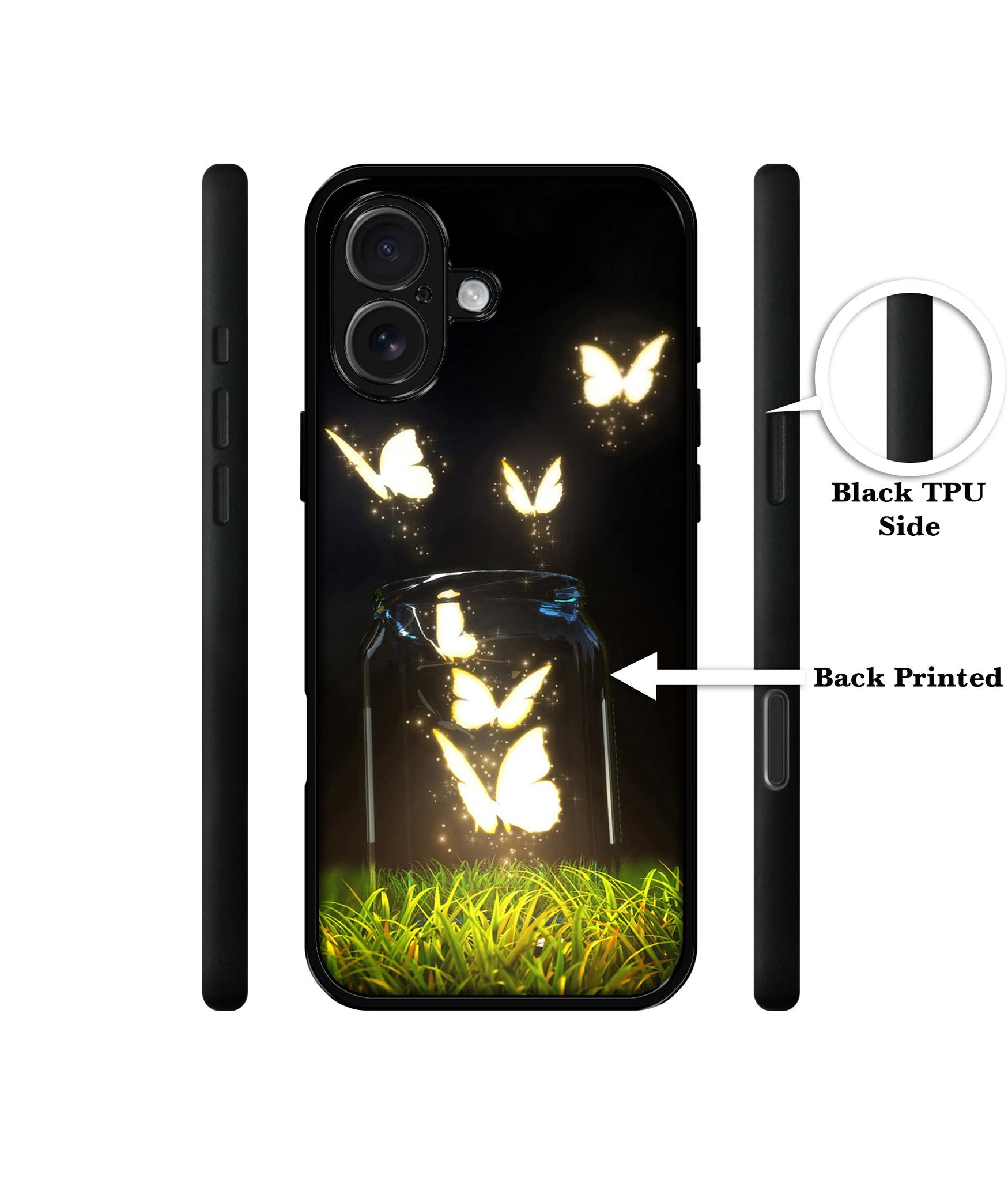 Butterfly Design Designer 2D Printed Back Case Cover for Apple iPhone 16 Plus