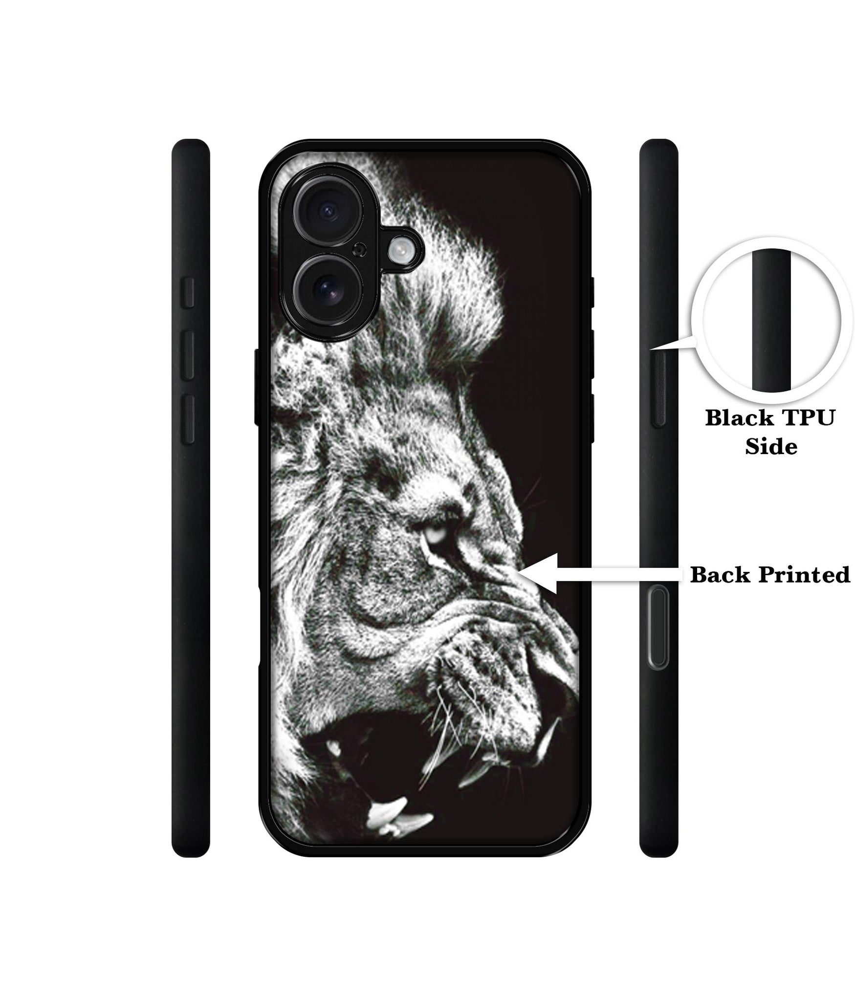 Angry Lion Design Designer 2D Printed Back Case Cover for Apple iPhone 16 Plus