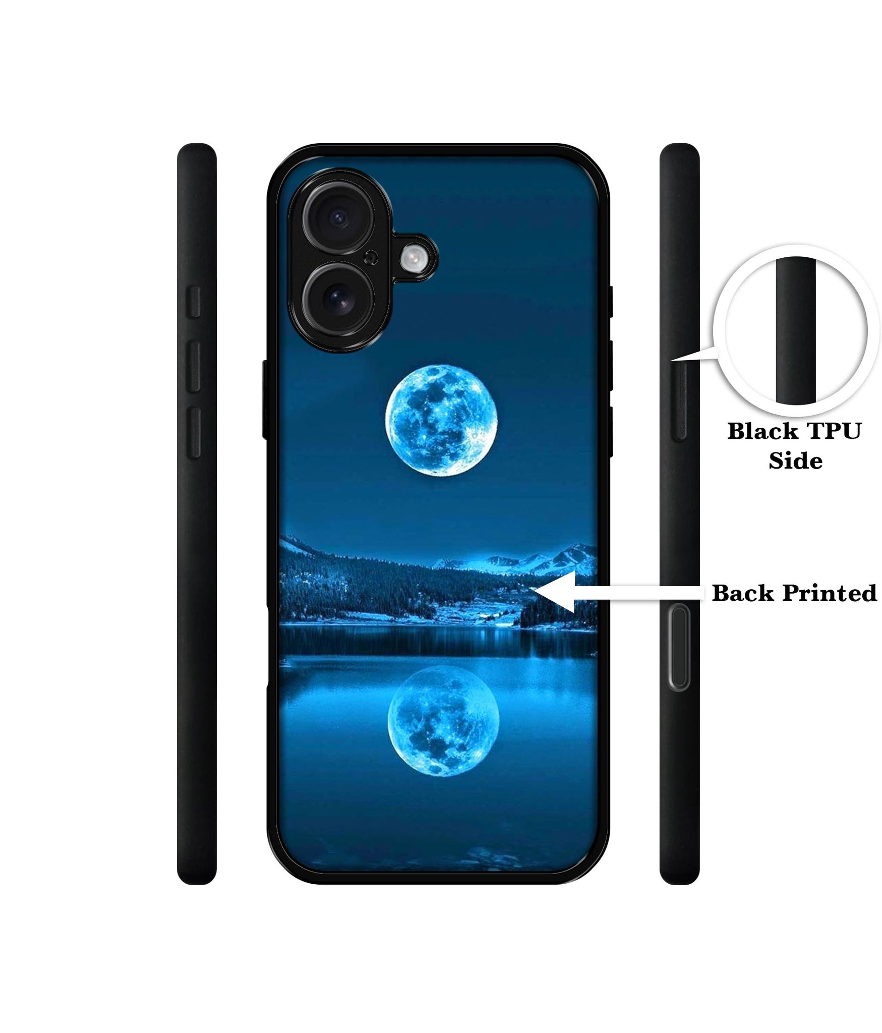 Awesome Moon Design Designer 2D Printed Back Case Cover for Apple iPhone 16 Plus