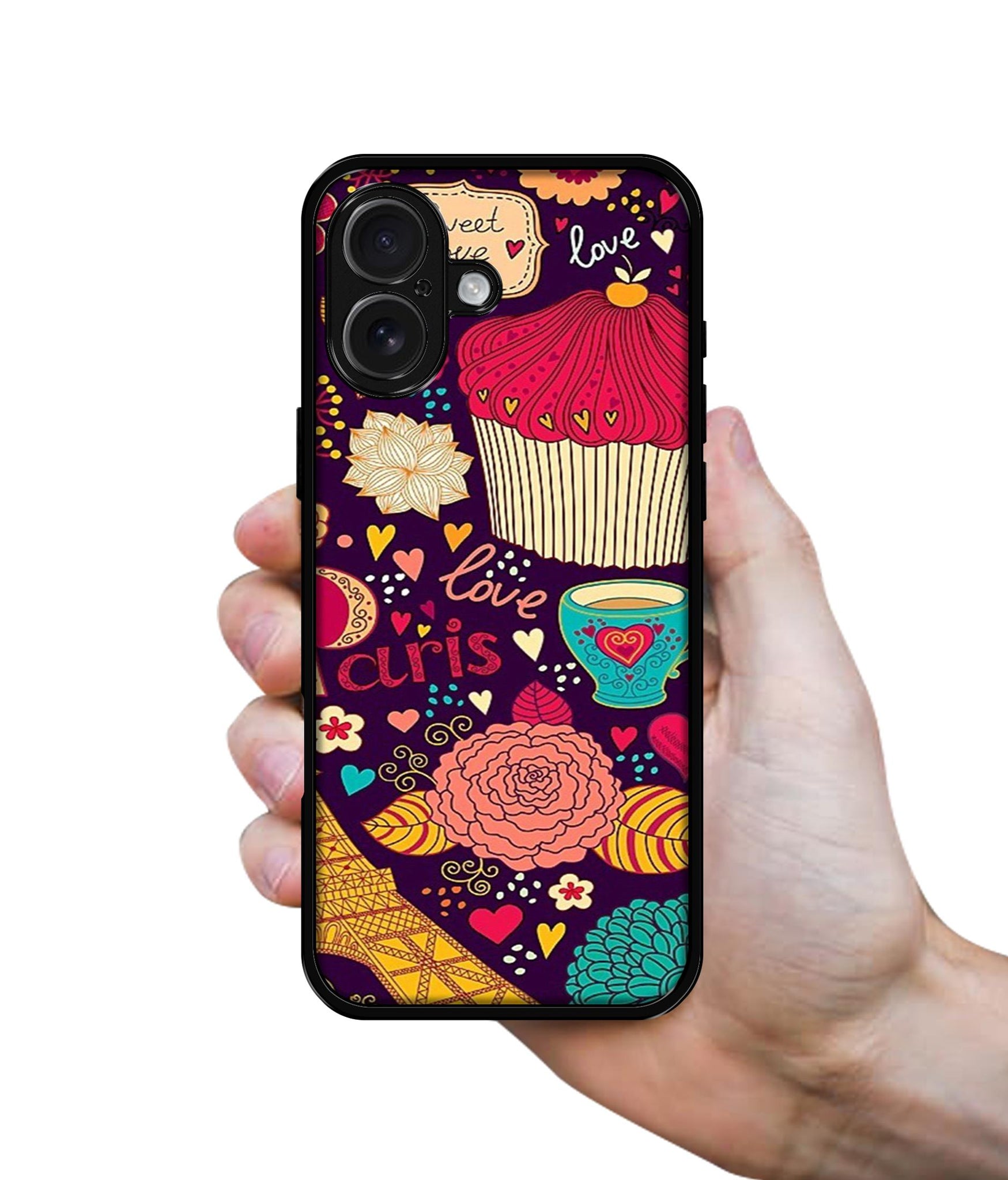 Paris Flower Love Design Designer 2D Printed Back Case Cover for Apple iPhone 16 Plus