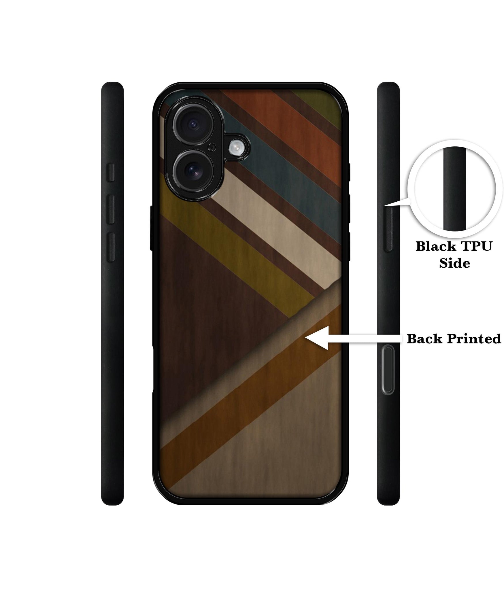 Colorful Wooden Pattern Design Designer 2D Printed Back Case Cover for Apple iPhone 16 Plus