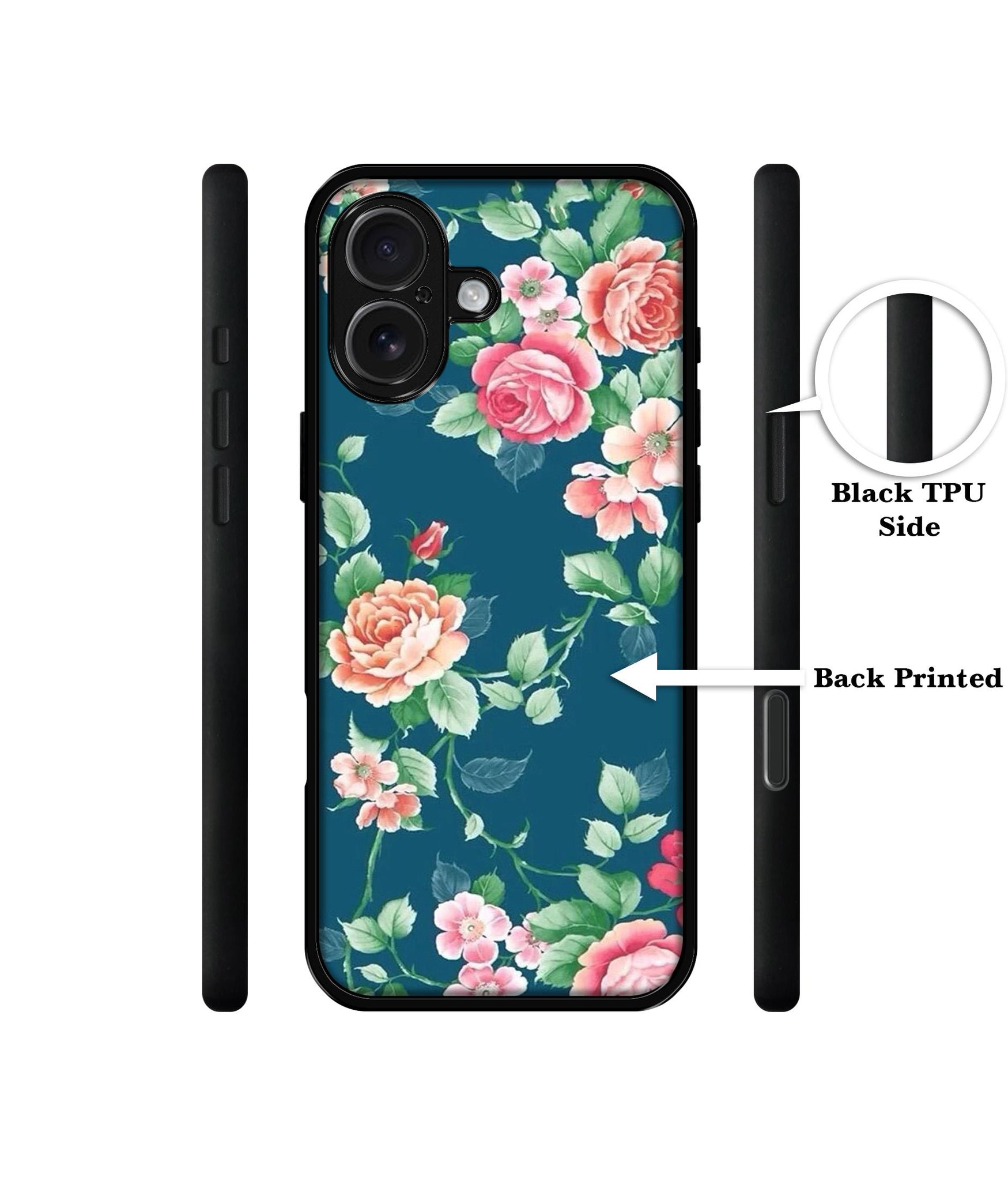 Vintage Floral Design Designer 2D Printed Back Case Cover for Apple iPhone 16 Plus