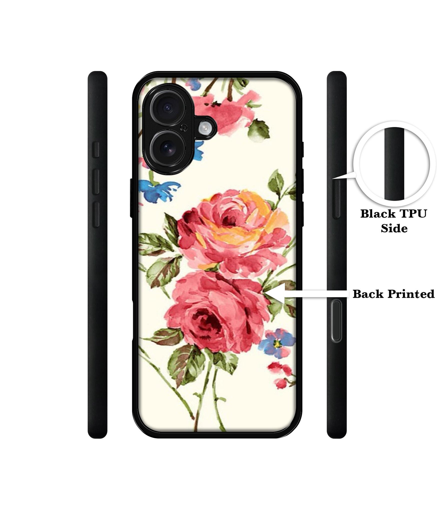 Vintage Painting Flower Design Designer 2D Printed Back Case Cover for Apple iPhone 16 Plus