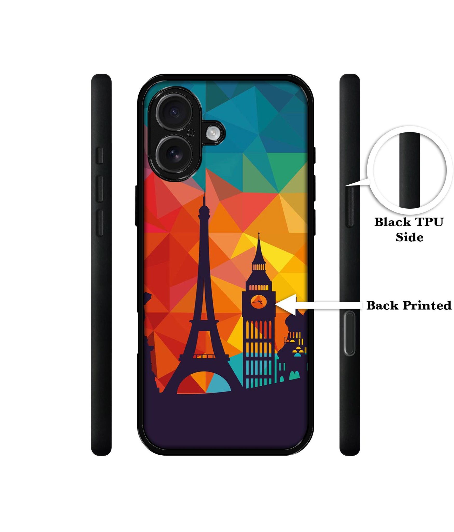 Colored Paris Design Designer 2D Printed Back Case Cover for Apple iPhone 16 Plus