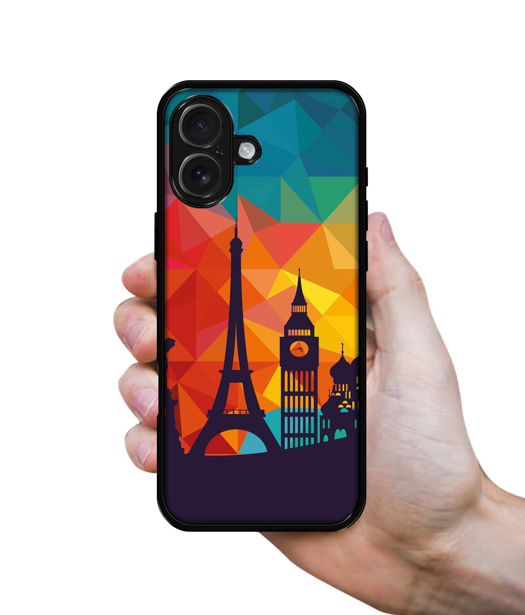 Colored Paris Design Designer 2D Printed Back Case Cover for Apple iPhone 16 Plus