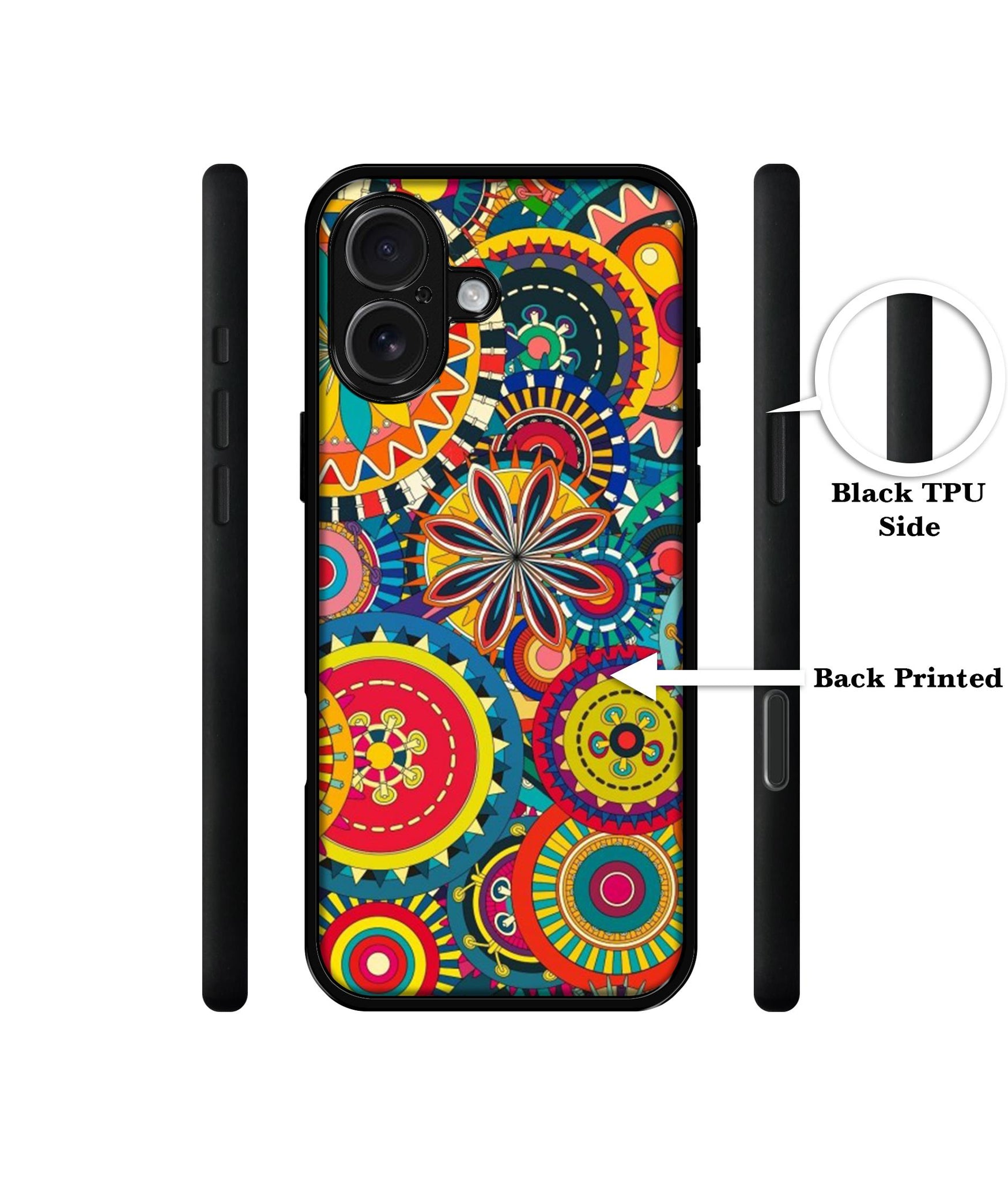 Ring Pattern Print Design Designer 2D Printed Back Case Cover for Apple iPhone 16 Plus