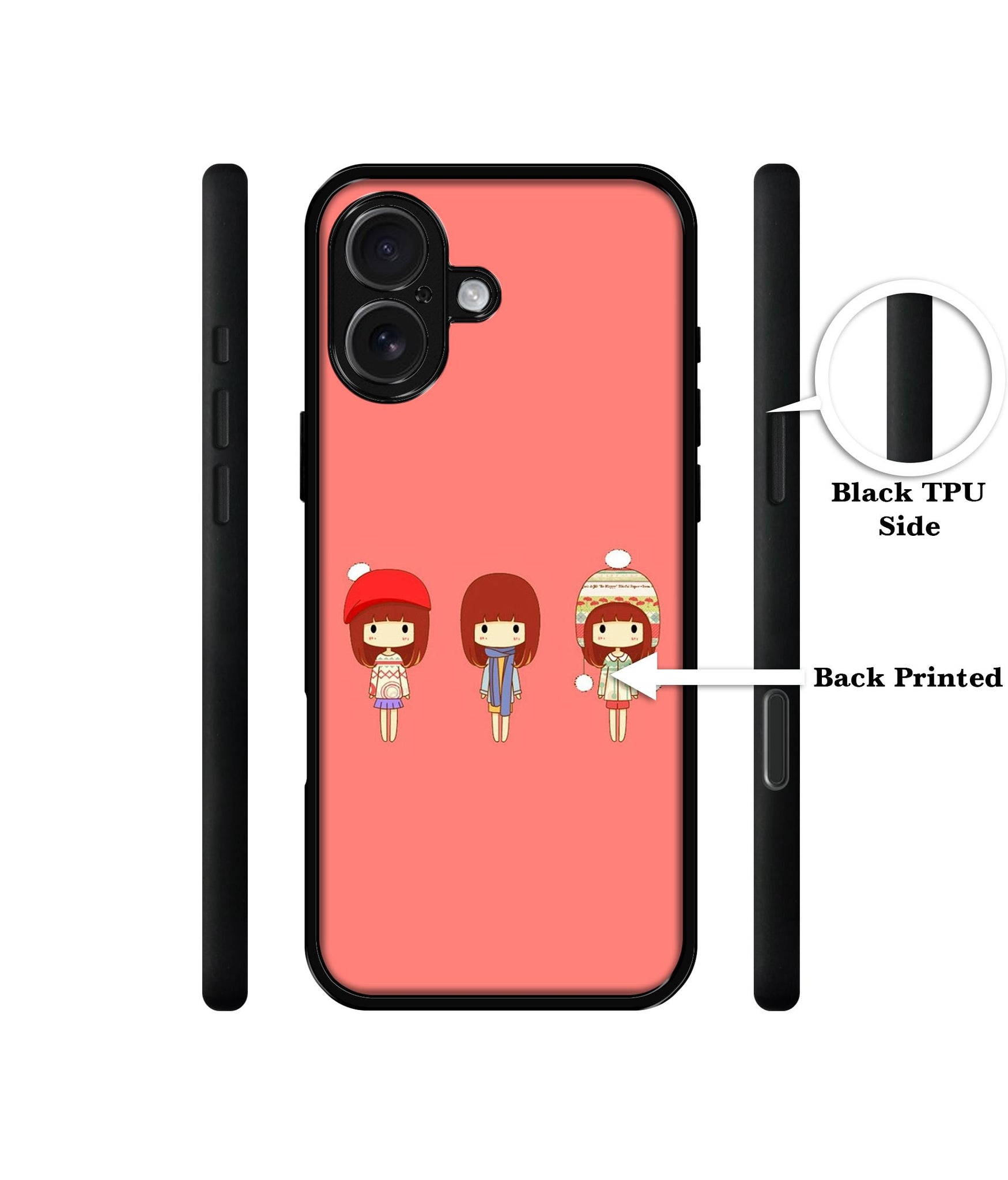 Cute Girls Design Designer 2D Printed Back Case Cover for Apple iPhone 16 Plus