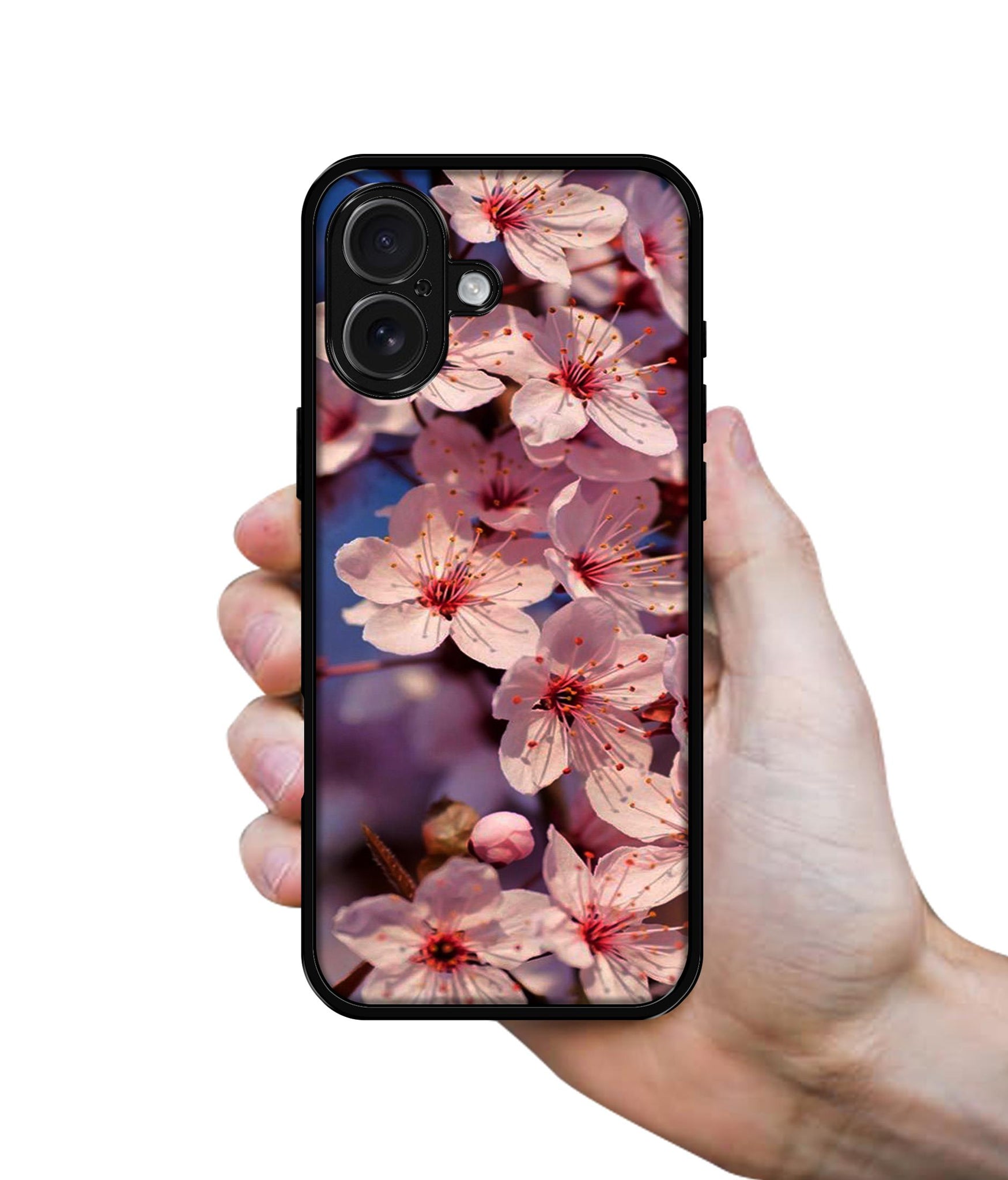 Pink Flowers Pattern Design Designer 2D Printed Back Case Cover for Apple iPhone 16 Plus