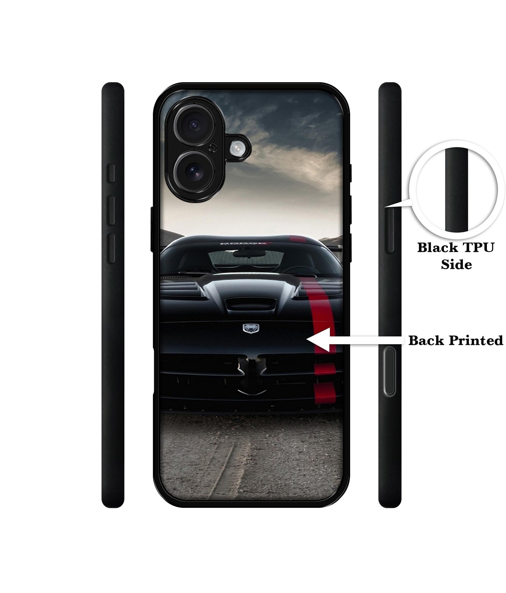 Sports Car Pattern Design Designer 2D Printed Back Case Cover for Apple iPhone 16 Plus