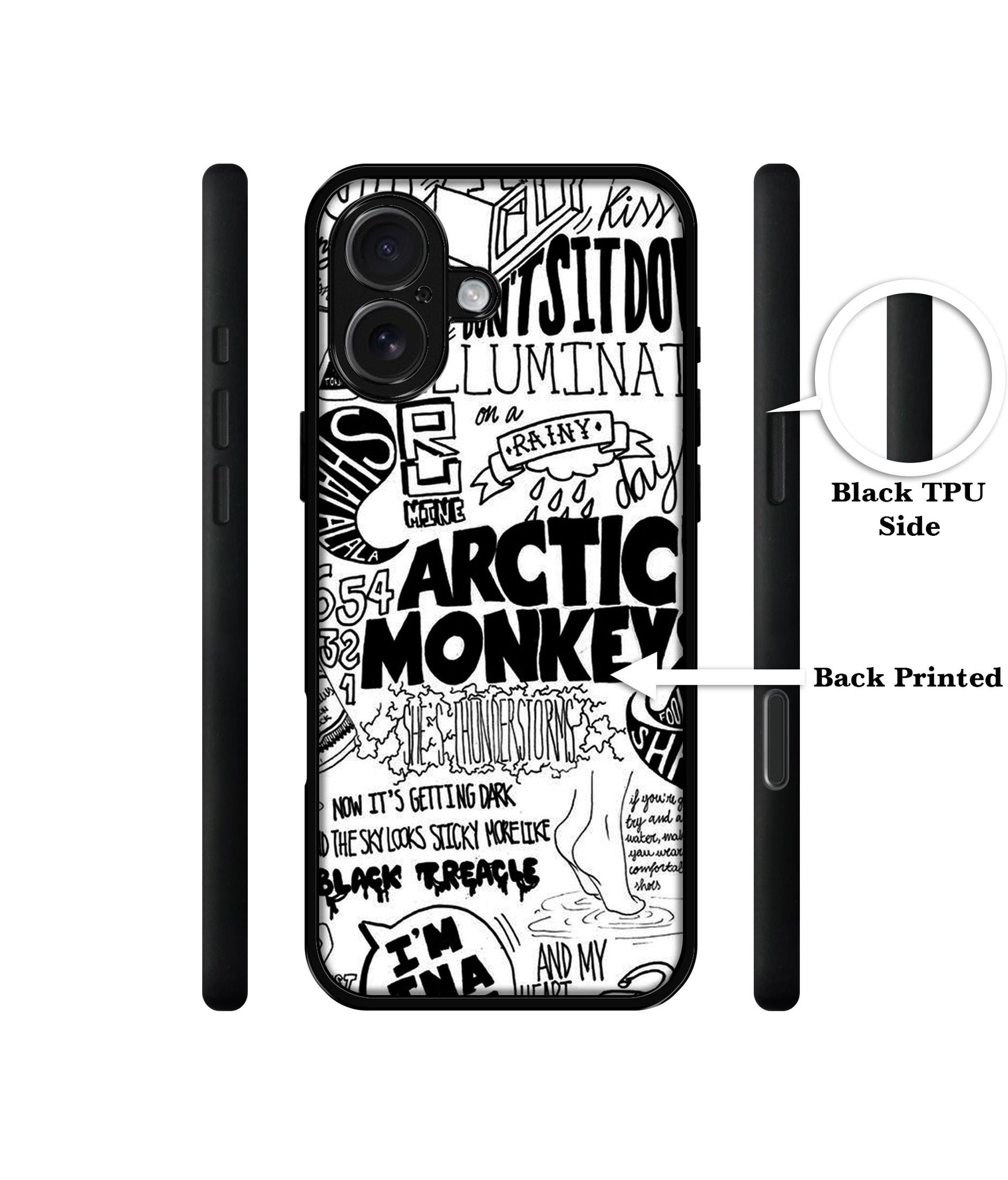 Arctic Monkeys Pattern Design Designer 2D Printed Back Case Cover for Apple iPhone 16 Plus