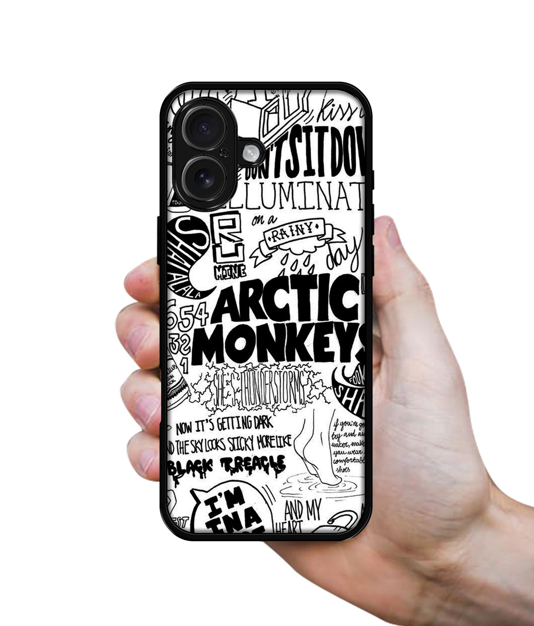 Arctic Monkeys Pattern Design Designer 2D Printed Back Case Cover for Apple iPhone 16 Plus