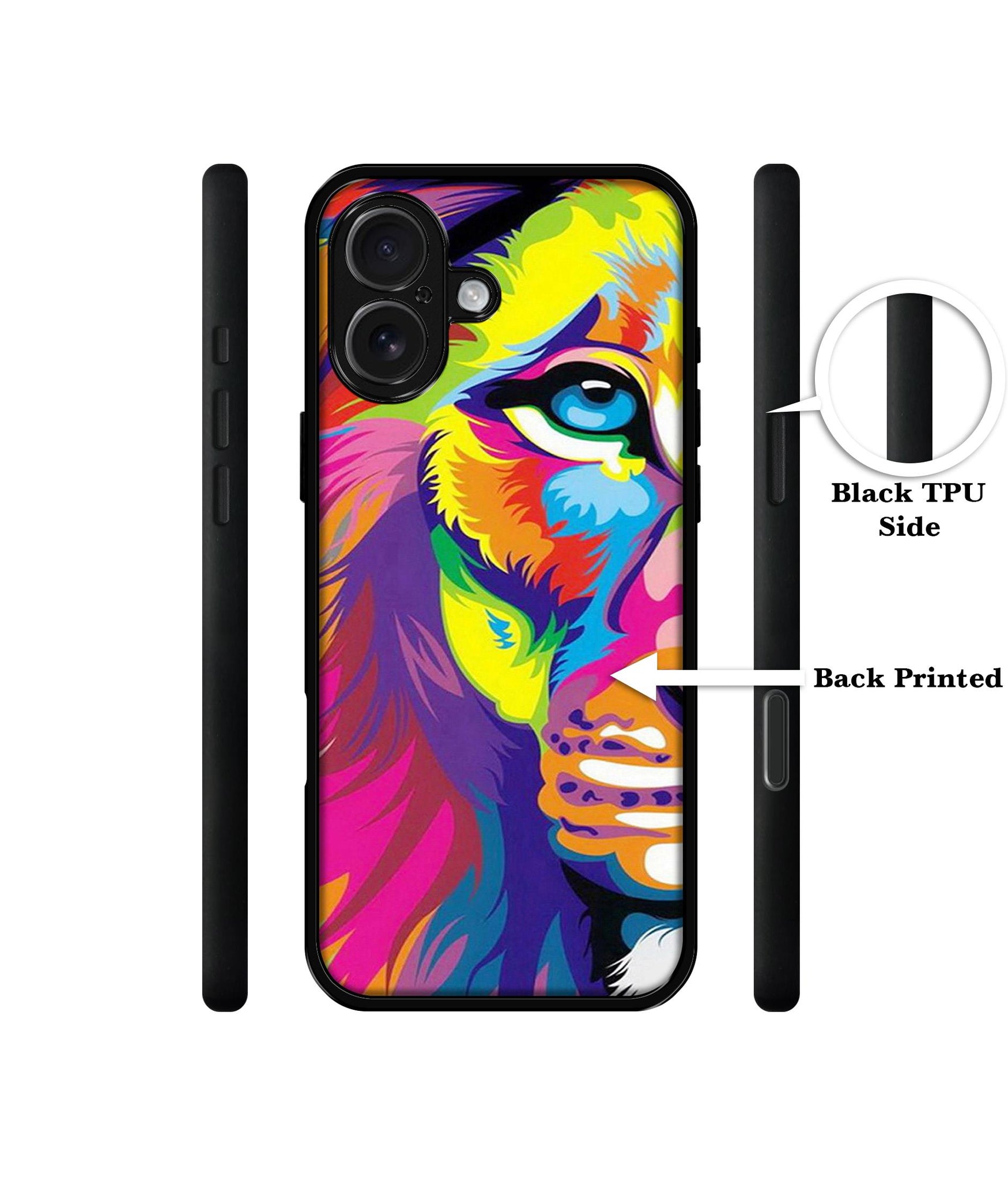 Lion Design Designer 2D Printed Back Case Cover for Apple iPhone 16 Plus