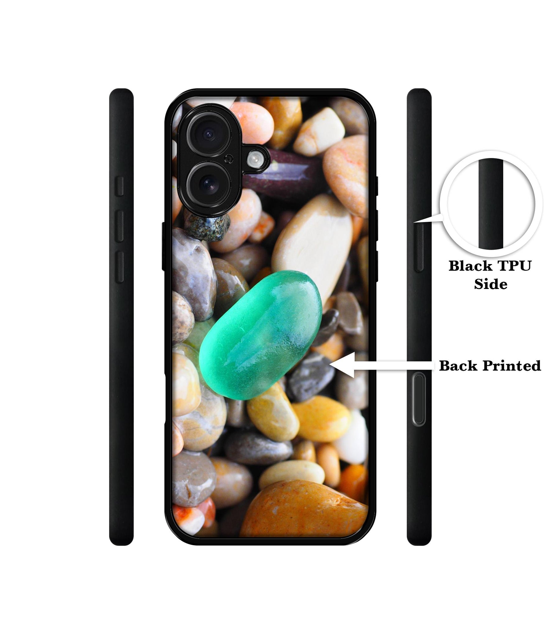 Sea Stones Design Designer 2D Printed Back Case Cover for Apple iPhone 16 Plus