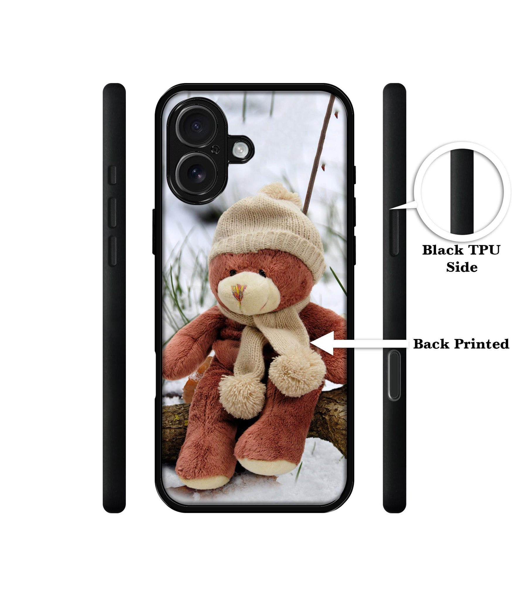 Woolen Bear Design Designer 2D Printed Back Case Cover for Apple iPhone 16 Plus