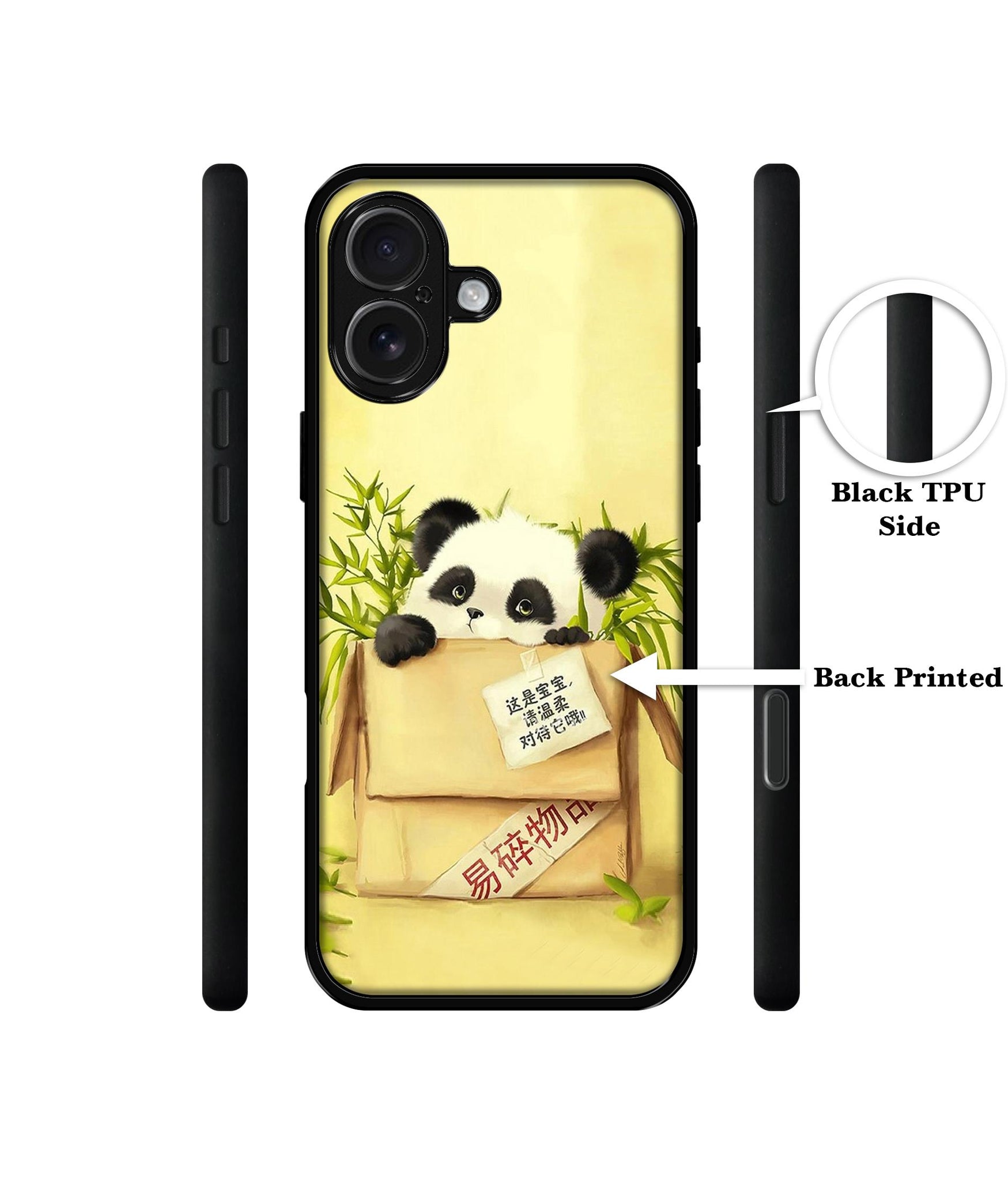 Panda In Box Design Designer 2D Printed Back Case Cover for Apple iPhone 16 Plus