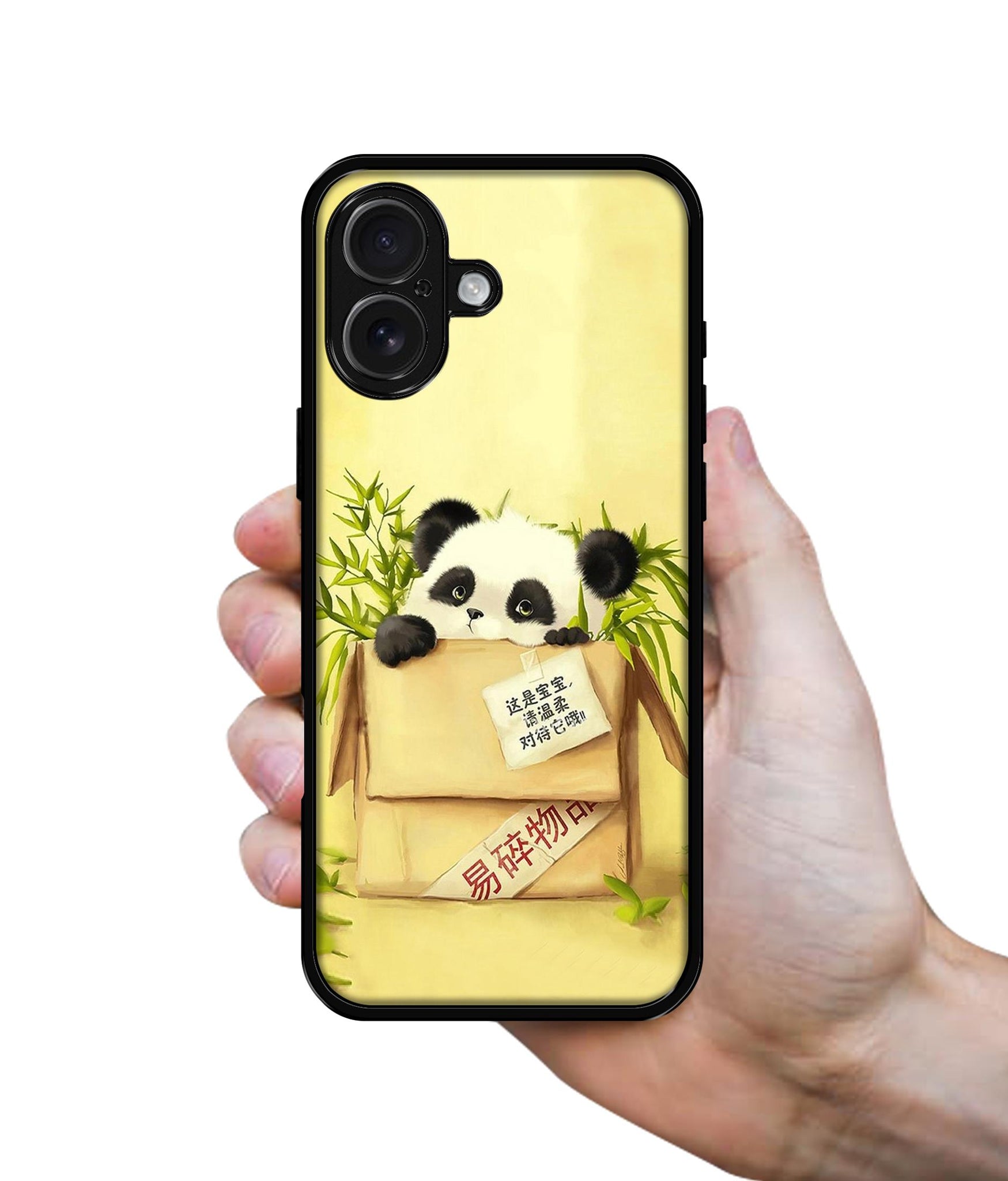 Panda In Box Design Designer 2D Printed Back Case Cover for Apple iPhone 16 Plus