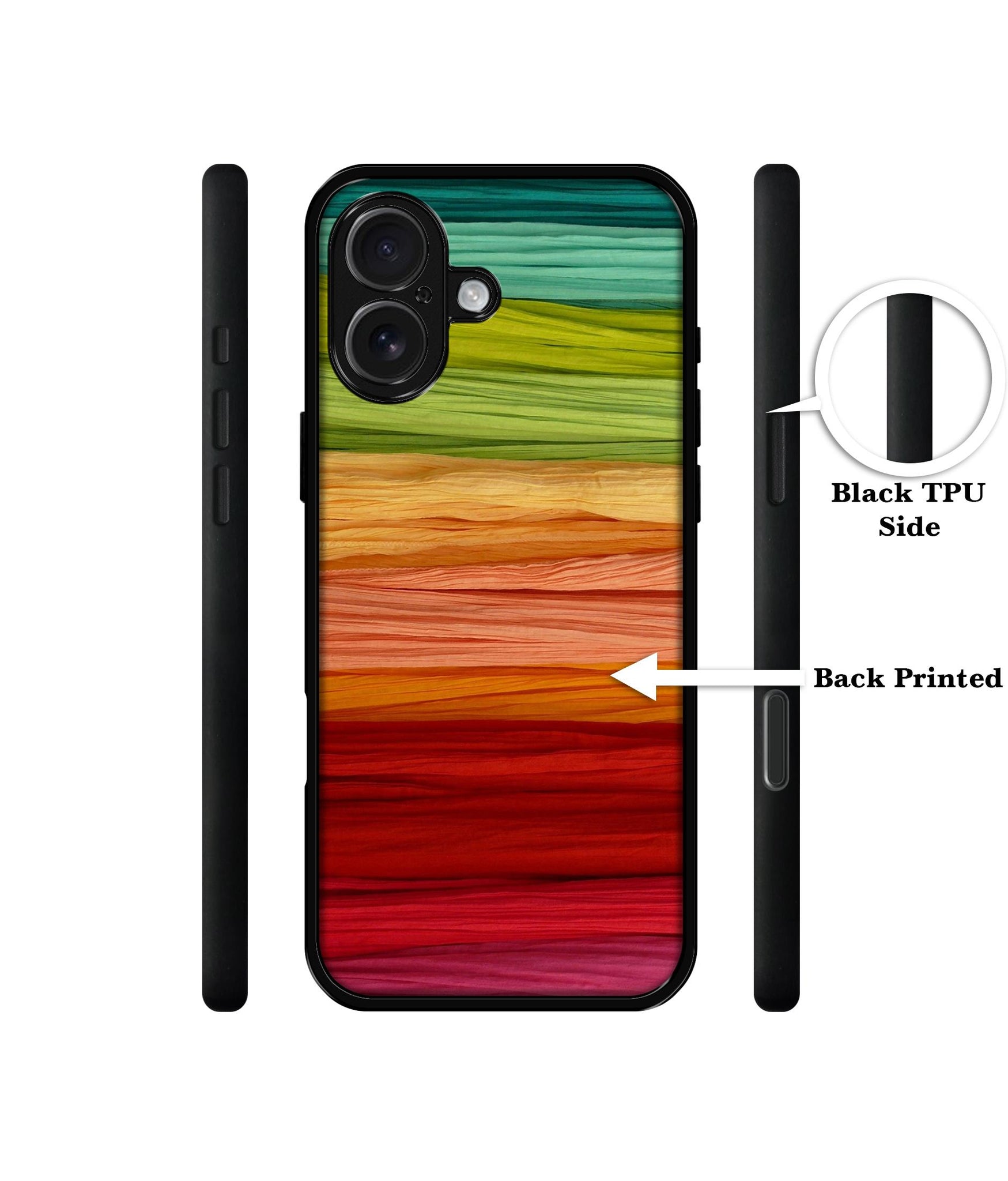 Colorful Thread Design Designer 2D Printed Back Case Cover for Apple iPhone 16 Plus