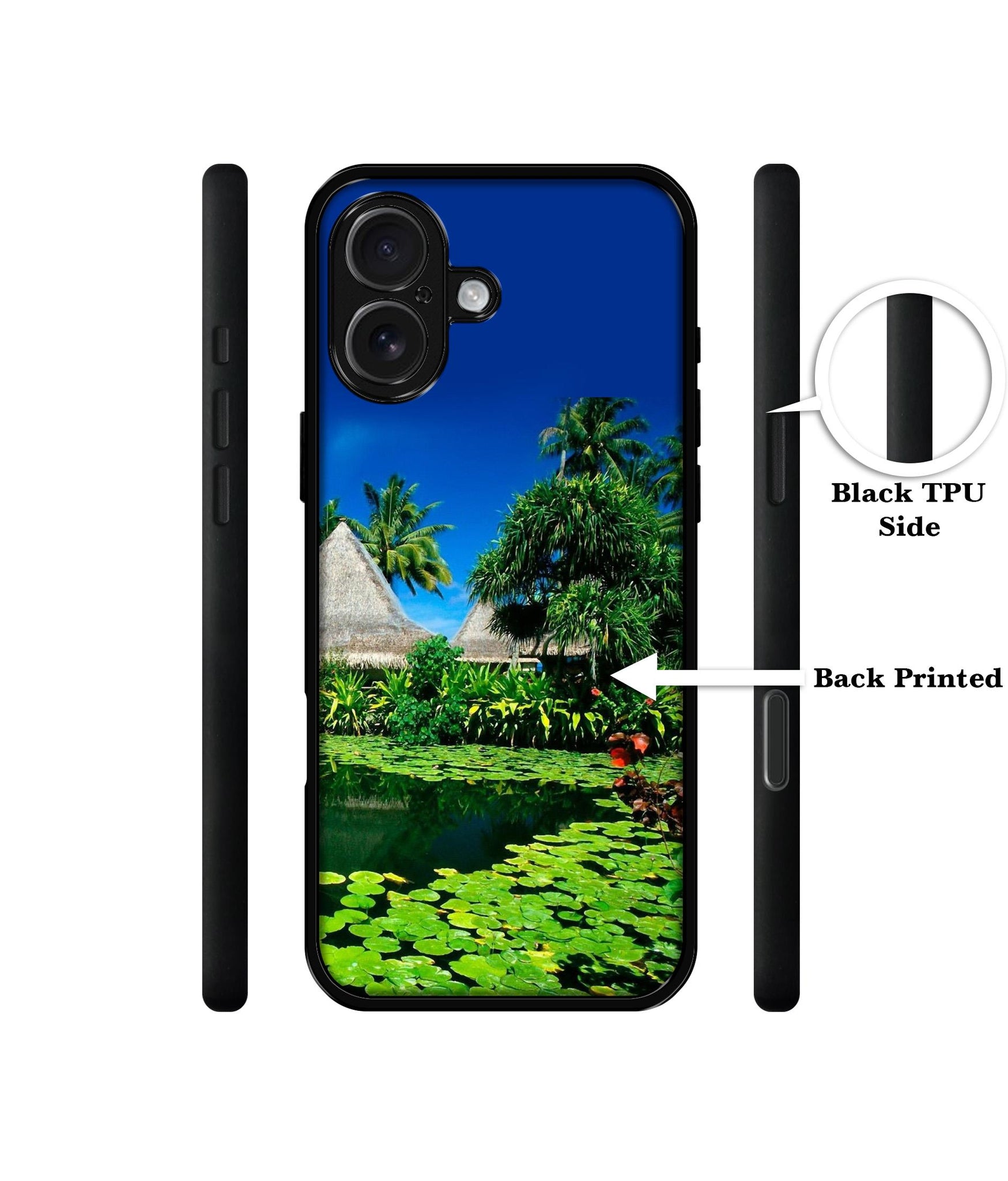 Tropics Water Design Designer 2D Printed Back Case Cover for Apple iPhone 16 Plus