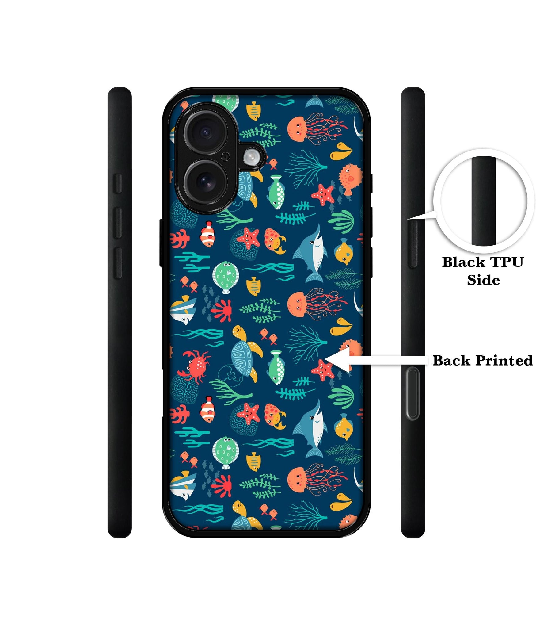 Aquarium Texture Design Designer 2D Printed Back Case Cover for Apple iPhone 16 Plus