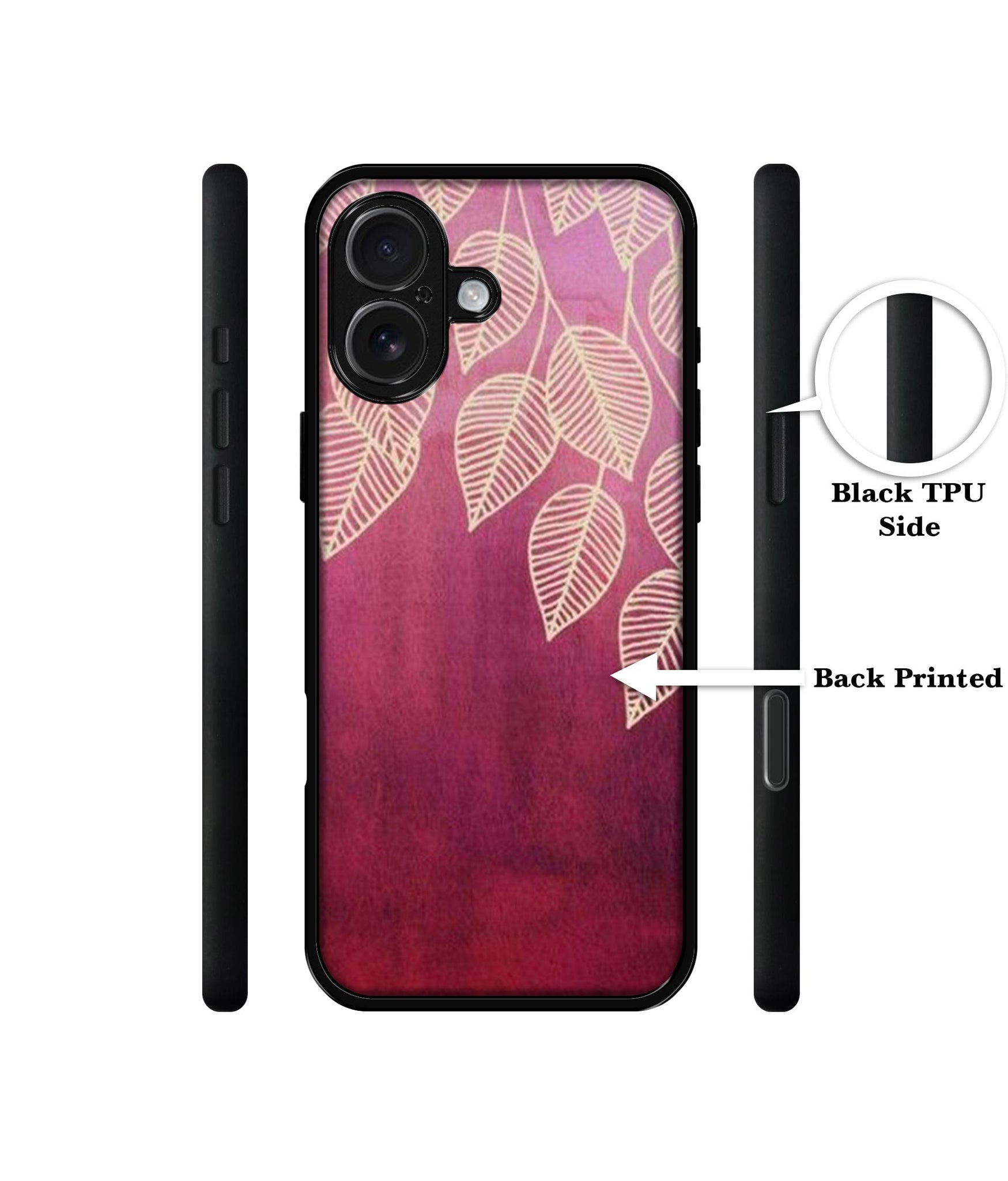 Leaf Pattern Design Designer 2D Printed Back Case Cover for Apple iPhone 16 Plus