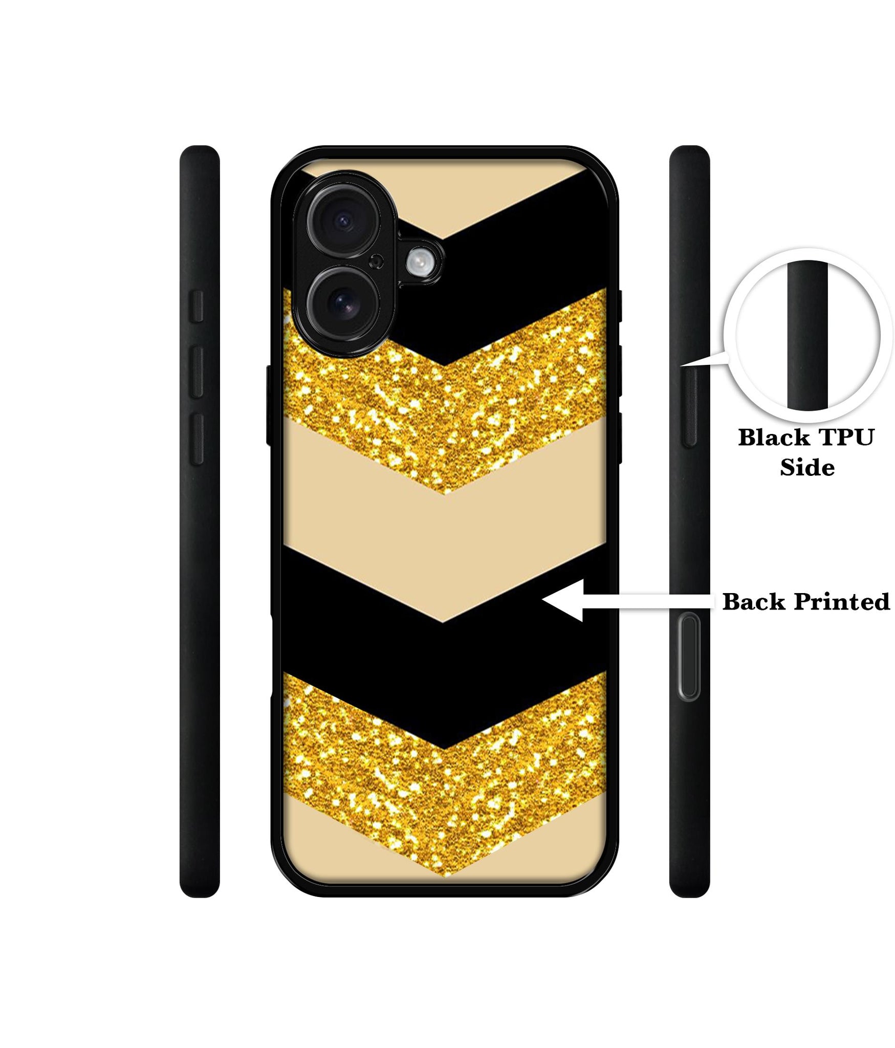 Black & Gold Design Designer 2D Printed Back Case Cover for Apple iPhone 16 Plus