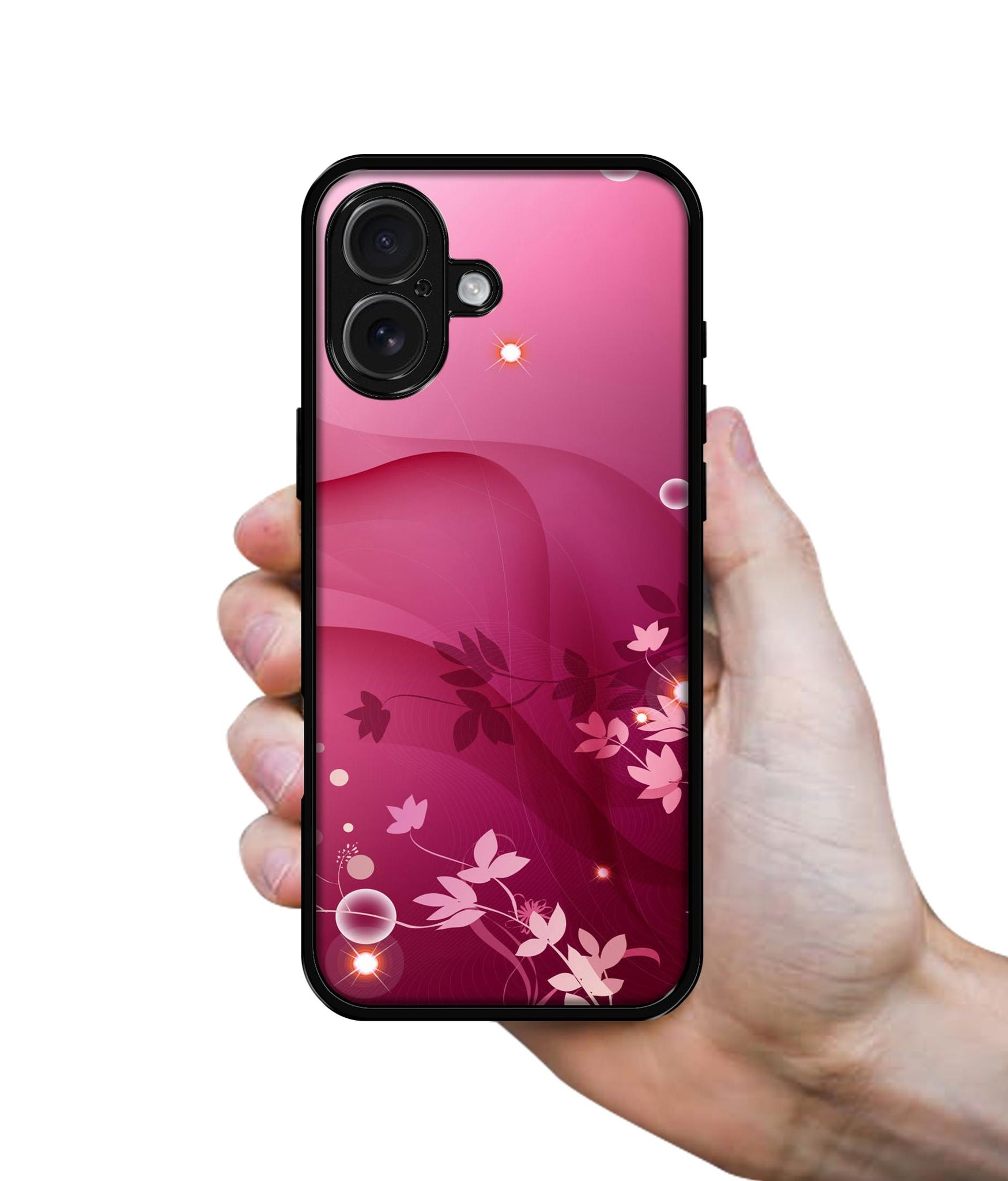 Pink Abstract Design Designer 2D Printed Back Case Cover for Apple iPhone 16 Plus