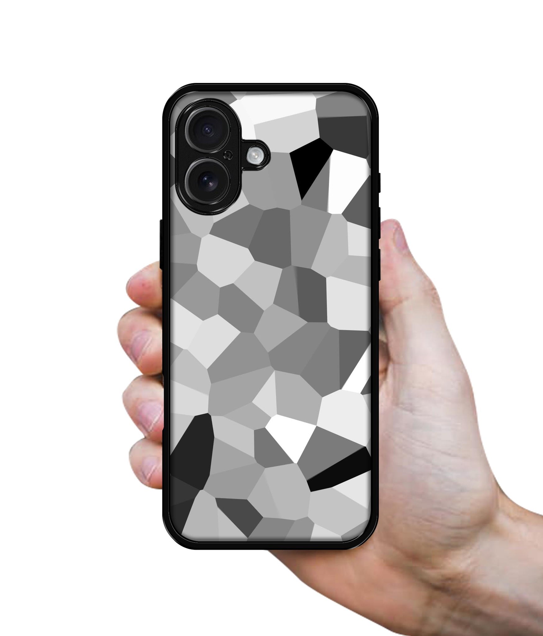 Black & White Mathematical Shape Design Designer 2D Printed Back Case Cover for Apple iPhone 16 Plus