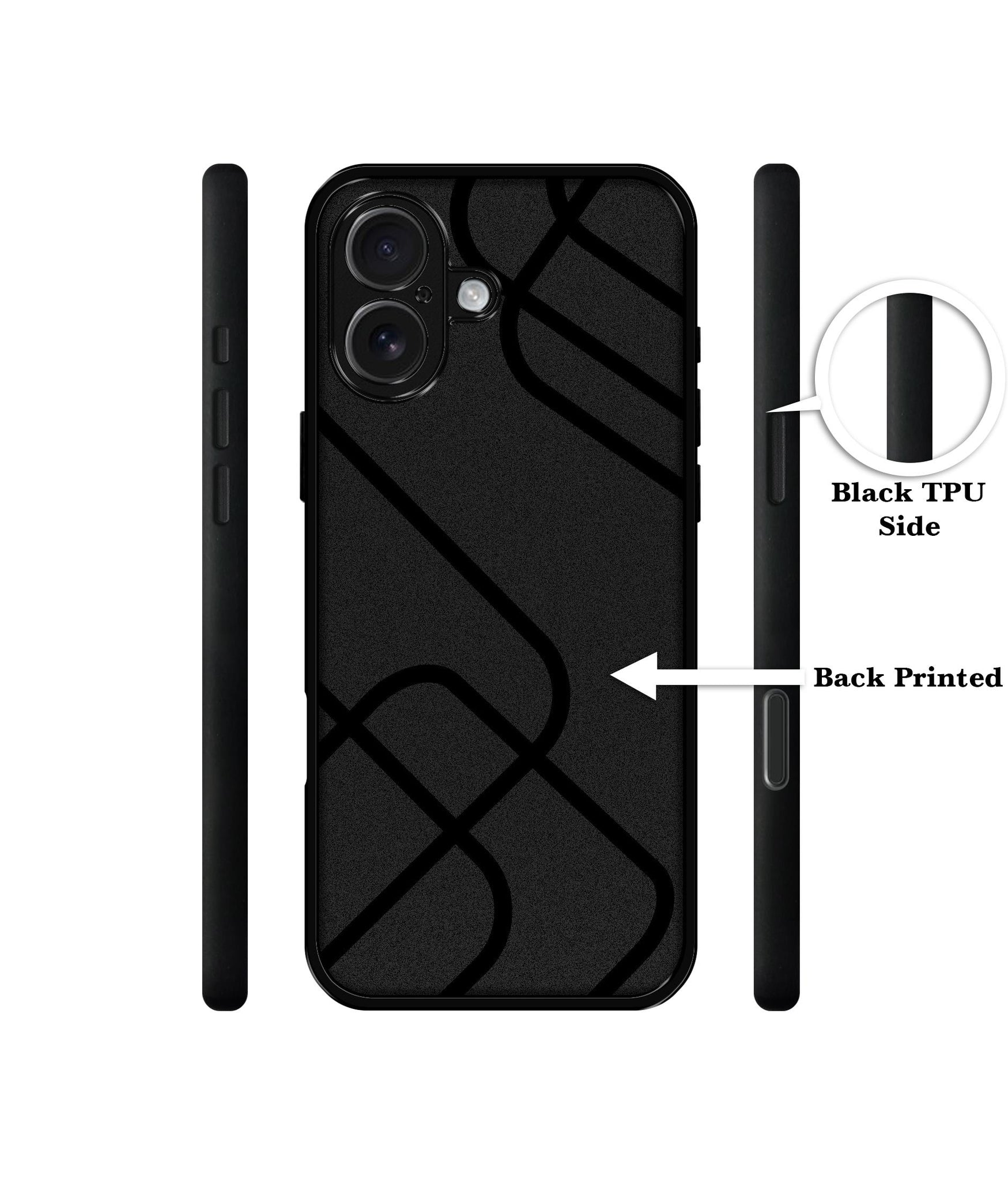 Zig-Zag Black Line Design Designer 2D Printed Back Case Cover for Apple iPhone 16 Plus