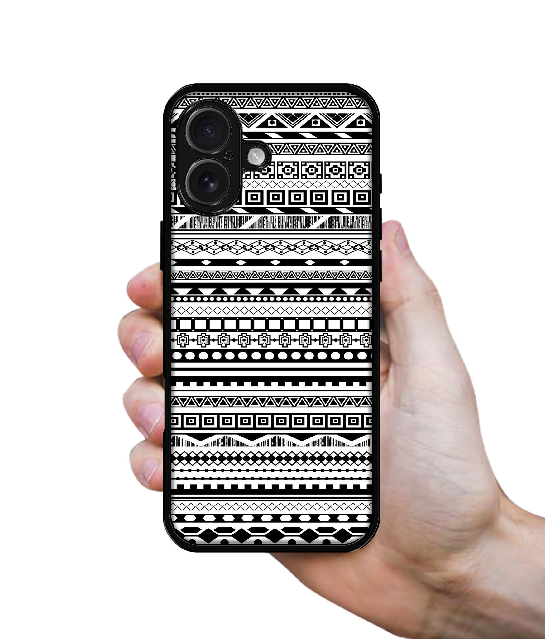 Black & White Patterns Design Designer 2D Printed Back Case Cover for Apple iPhone 16 Plus