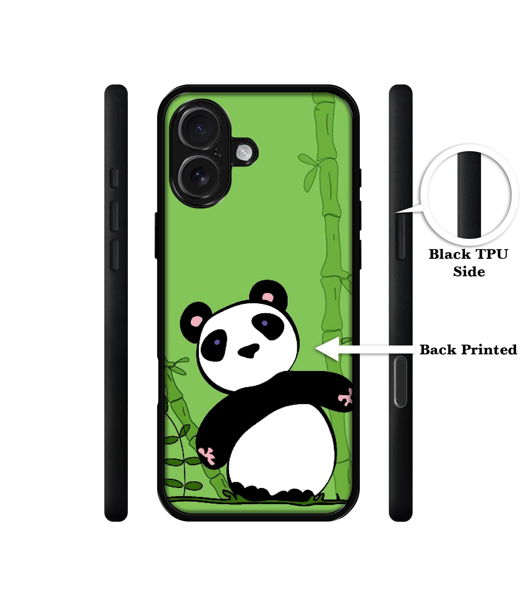 Panda with Bamboo Design Designer 2D Printed Back Case Cover for Apple iPhone 16 Plus