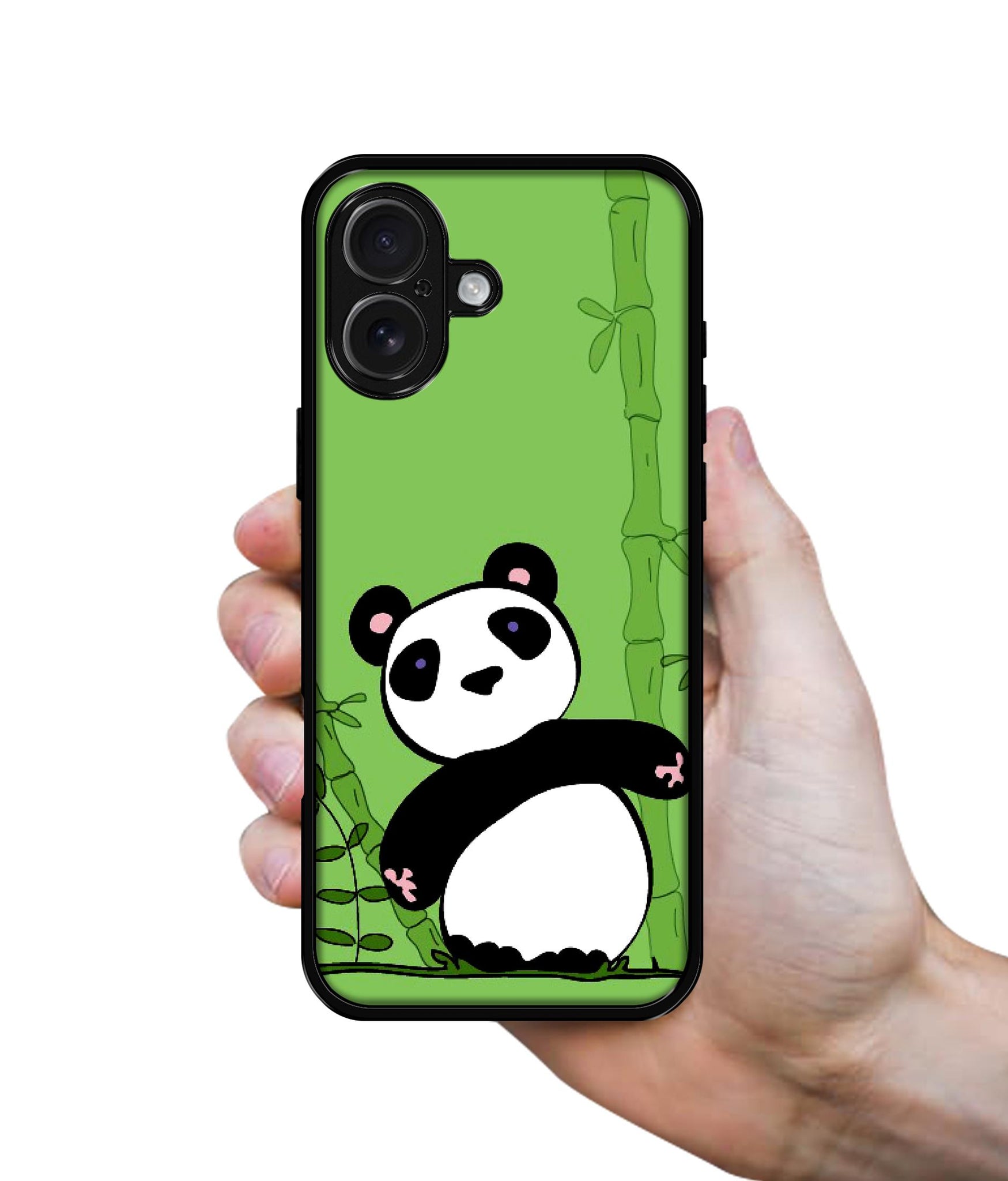 Panda with Bamboo Design Designer 2D Printed Back Case Cover for Apple iPhone 16 Plus