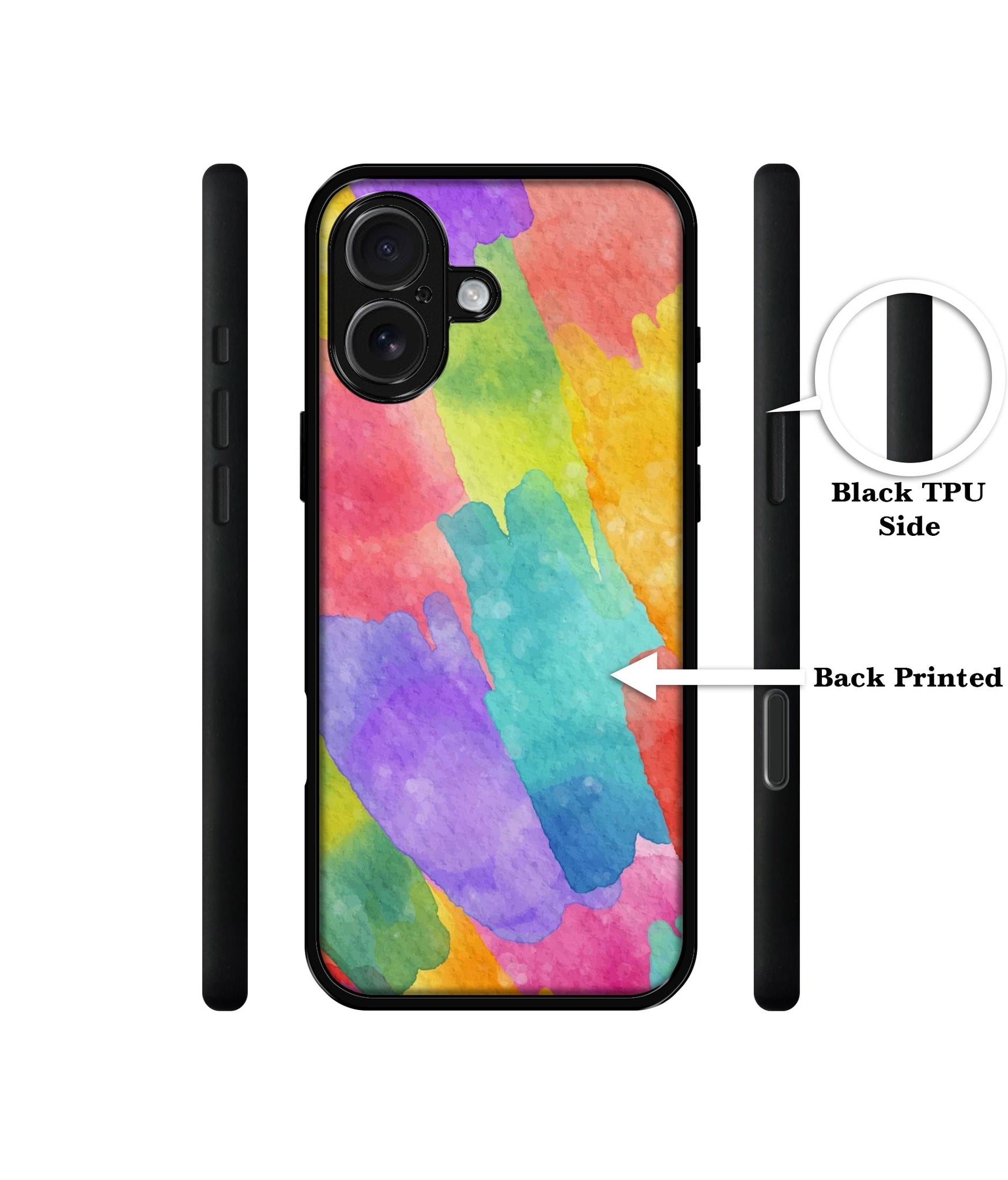 Water Paint Colorful Abstract Design Designer 2D Printed Back Case Cover for Apple iPhone 16 Plus